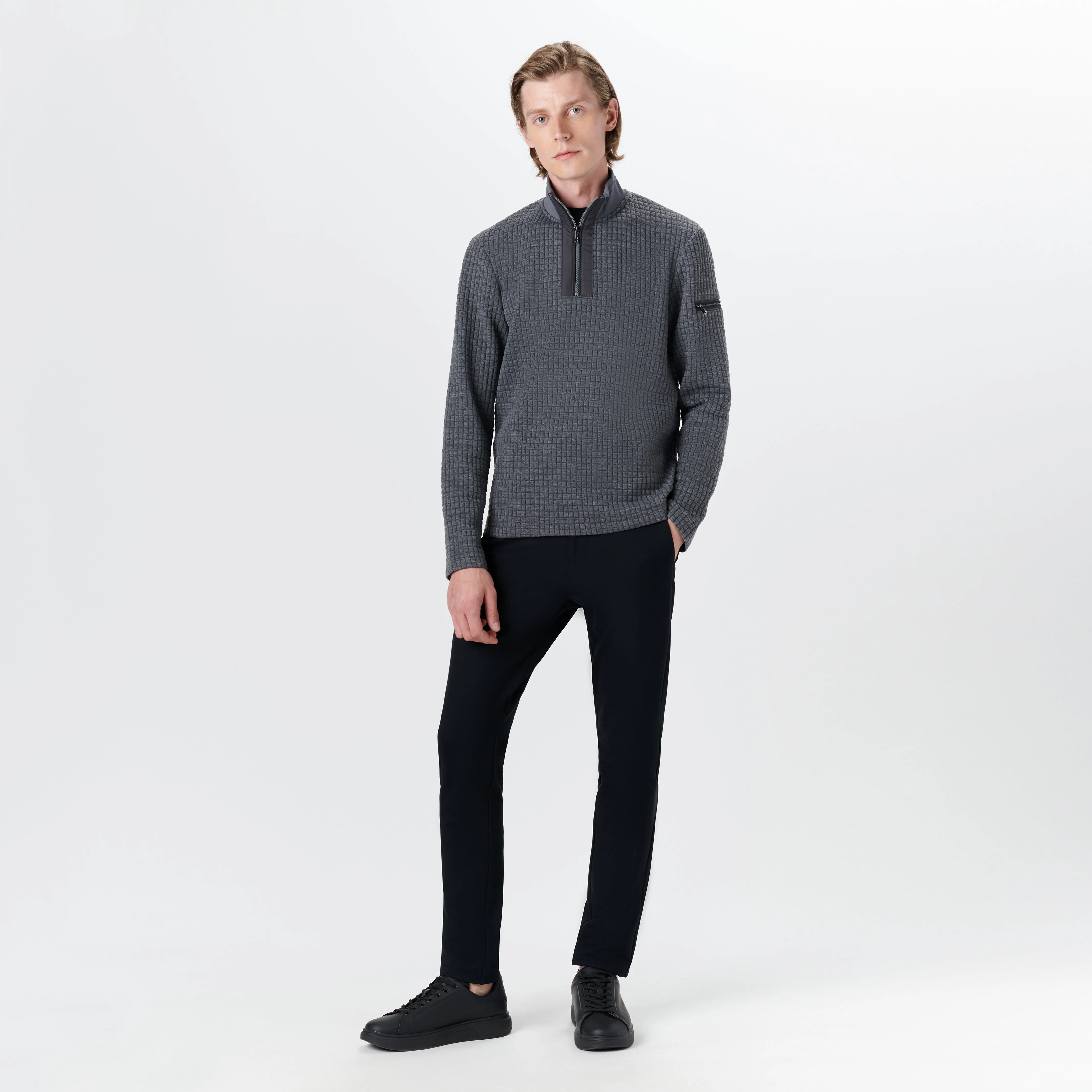 Long Sleeve Quarter Zip Pullover sold by Bugatchi product image thumbnail 5