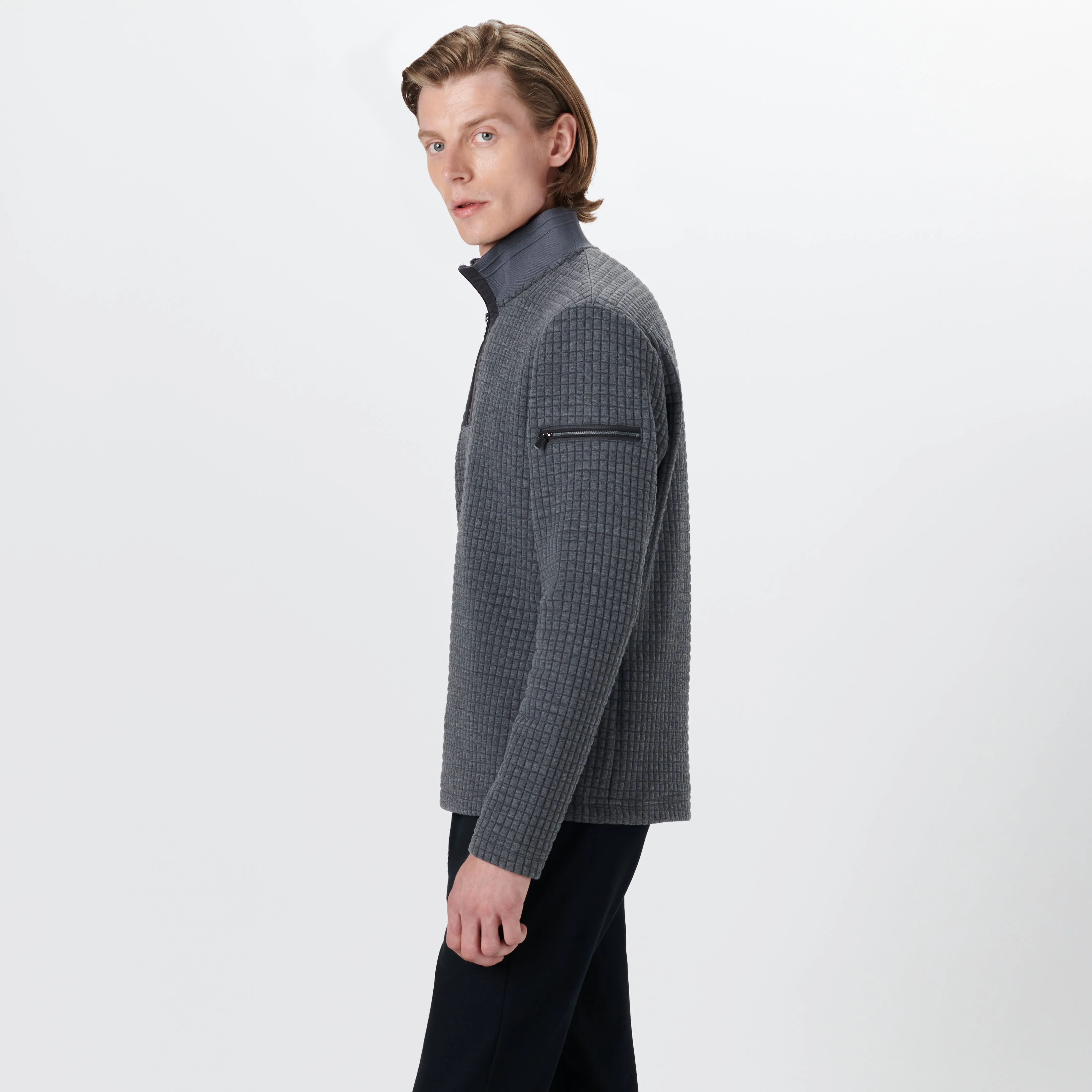 Long Sleeve Quarter Zip Pullover sold by Bugatchi product image thumbnail 3