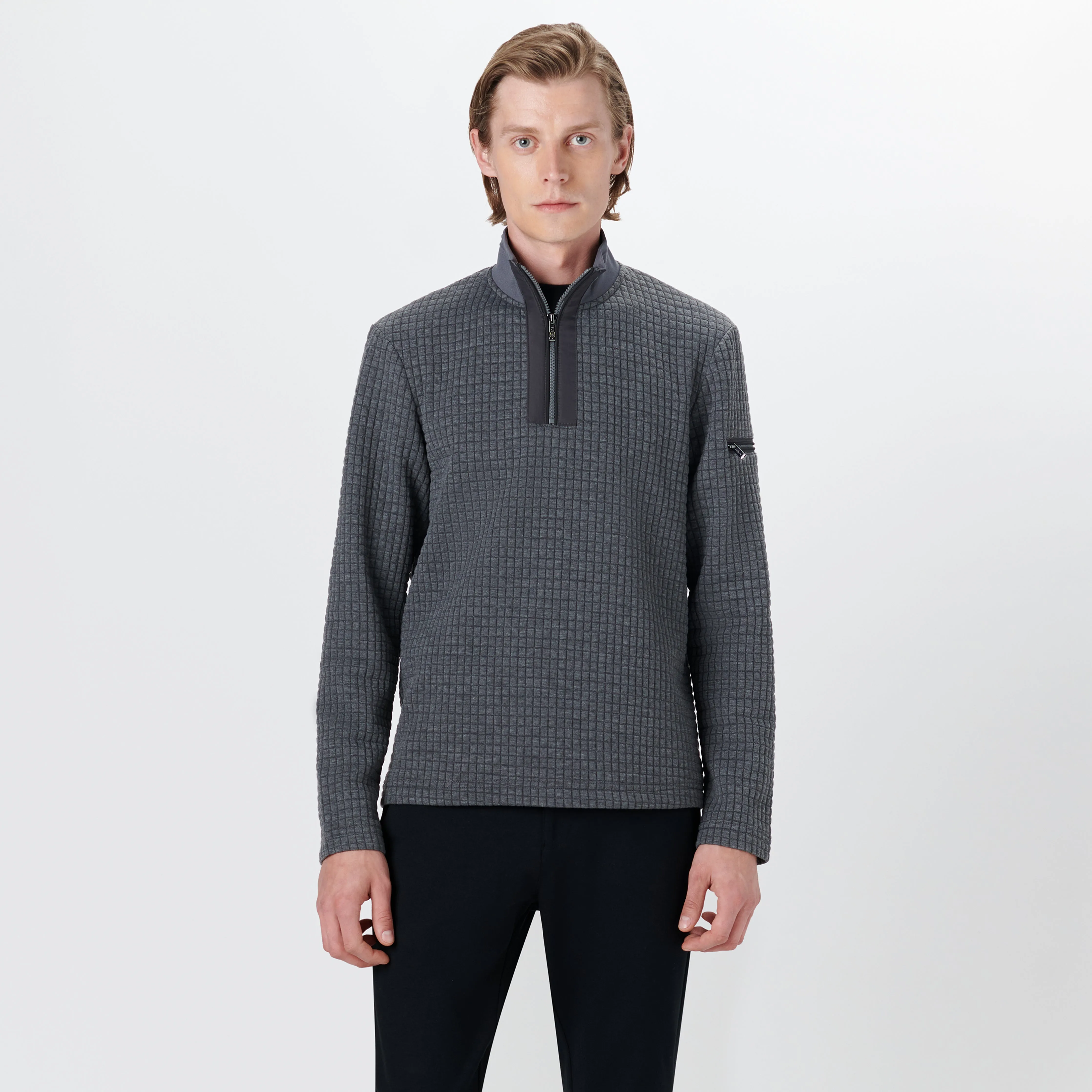 Long Sleeve Quarter Zip Pullover sold by Bugatchi product image thumbnail 2
