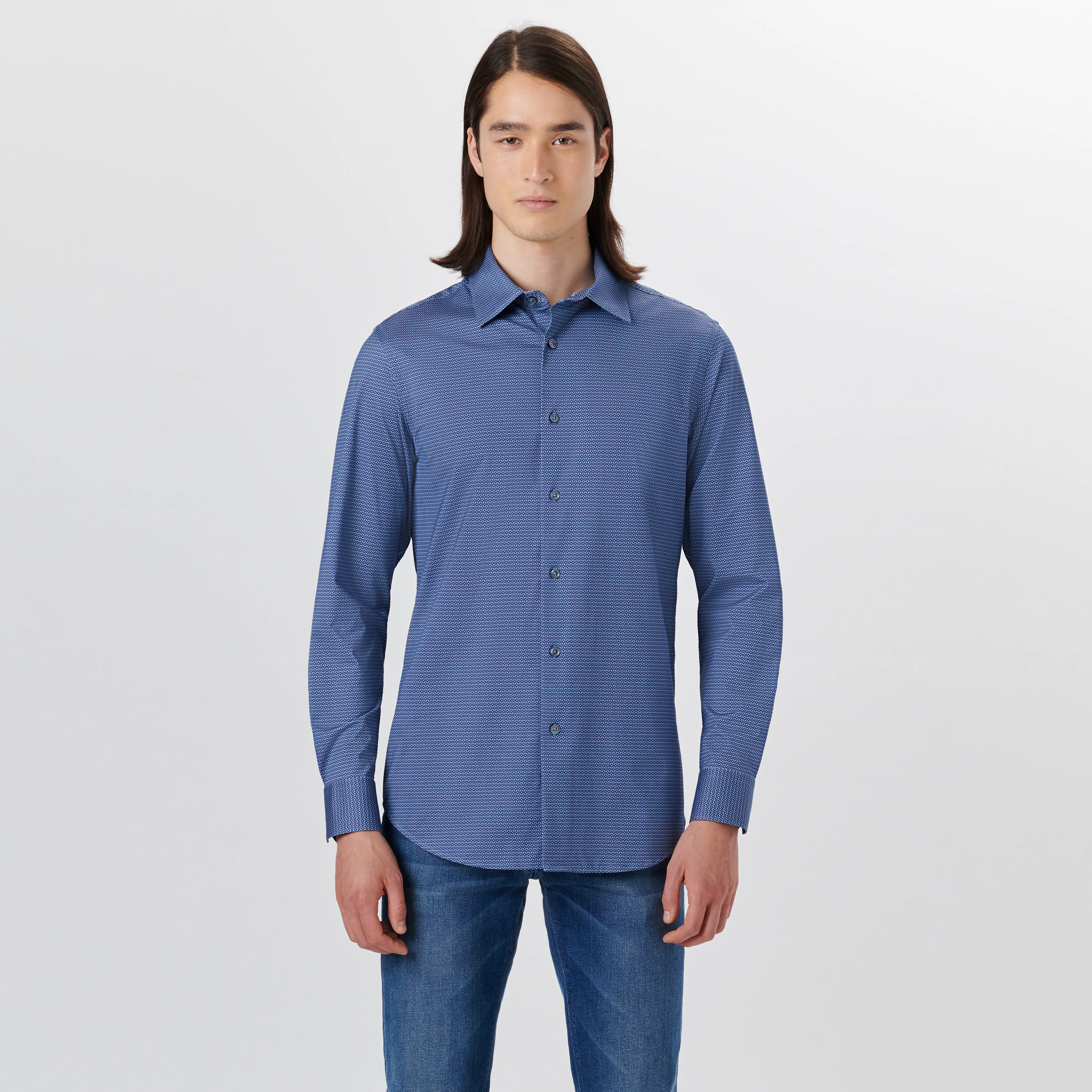 JAMES Geometric Print OoohCotton Shirt sold by Bugatchi product image thumbnail 2