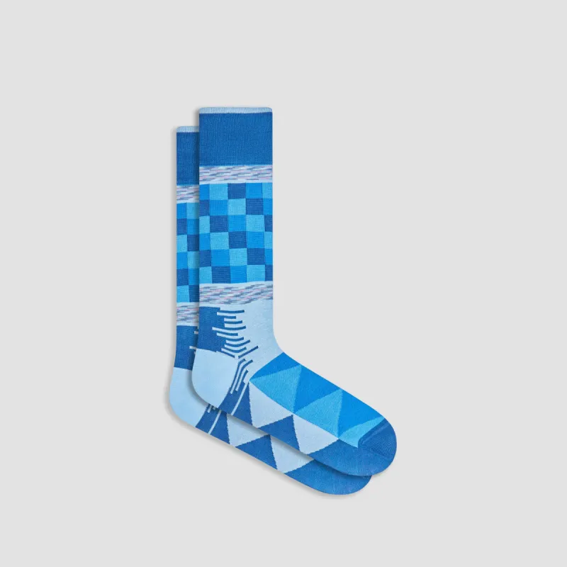 Geometric Mid-Calf Socks sold by Bugatchi