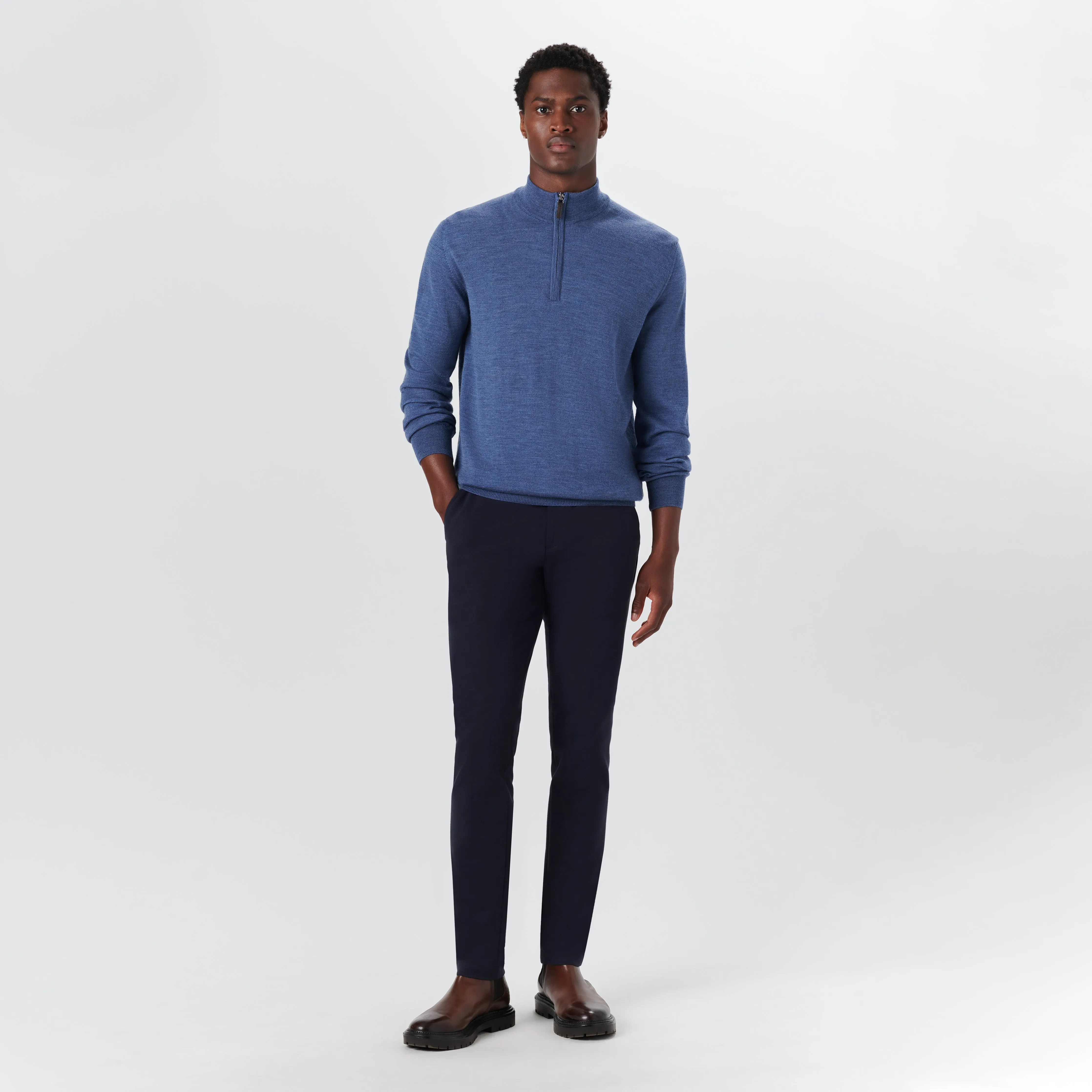 Super Merino Solid Quarter Zip Sweater sold by Bugatchi product image thumbnail 5
