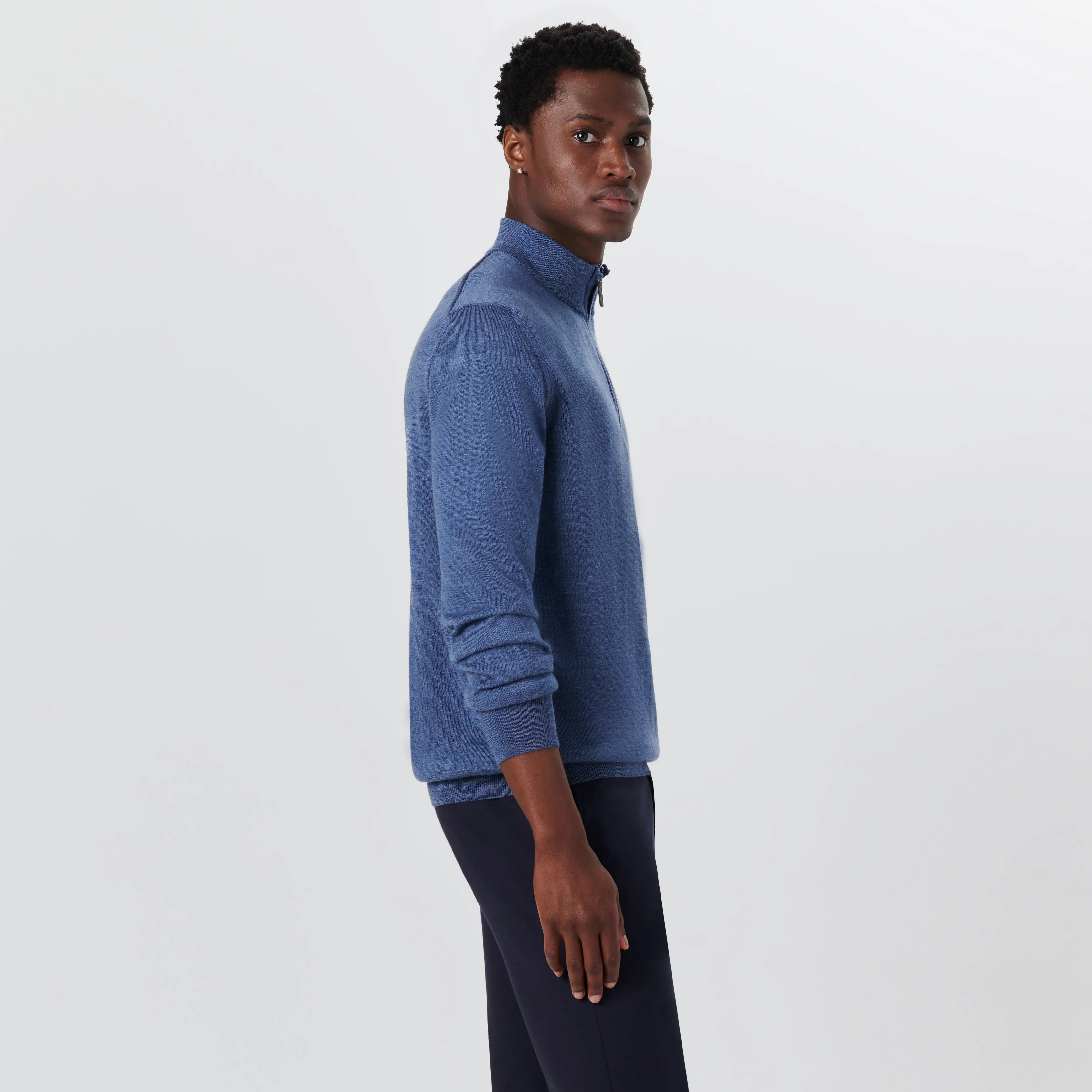 Super Merino Solid Quarter Zip Sweater sold by Bugatchi product image thumbnail 3