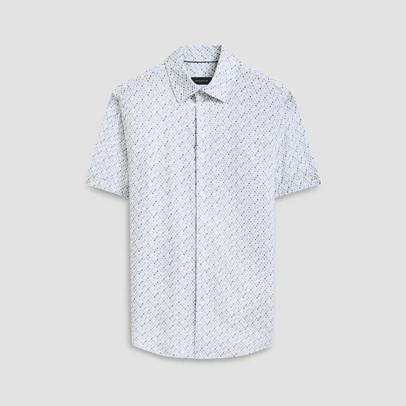 Miles Geometric OoohCotton Short Sleeve Shirt sold by Bugatchi