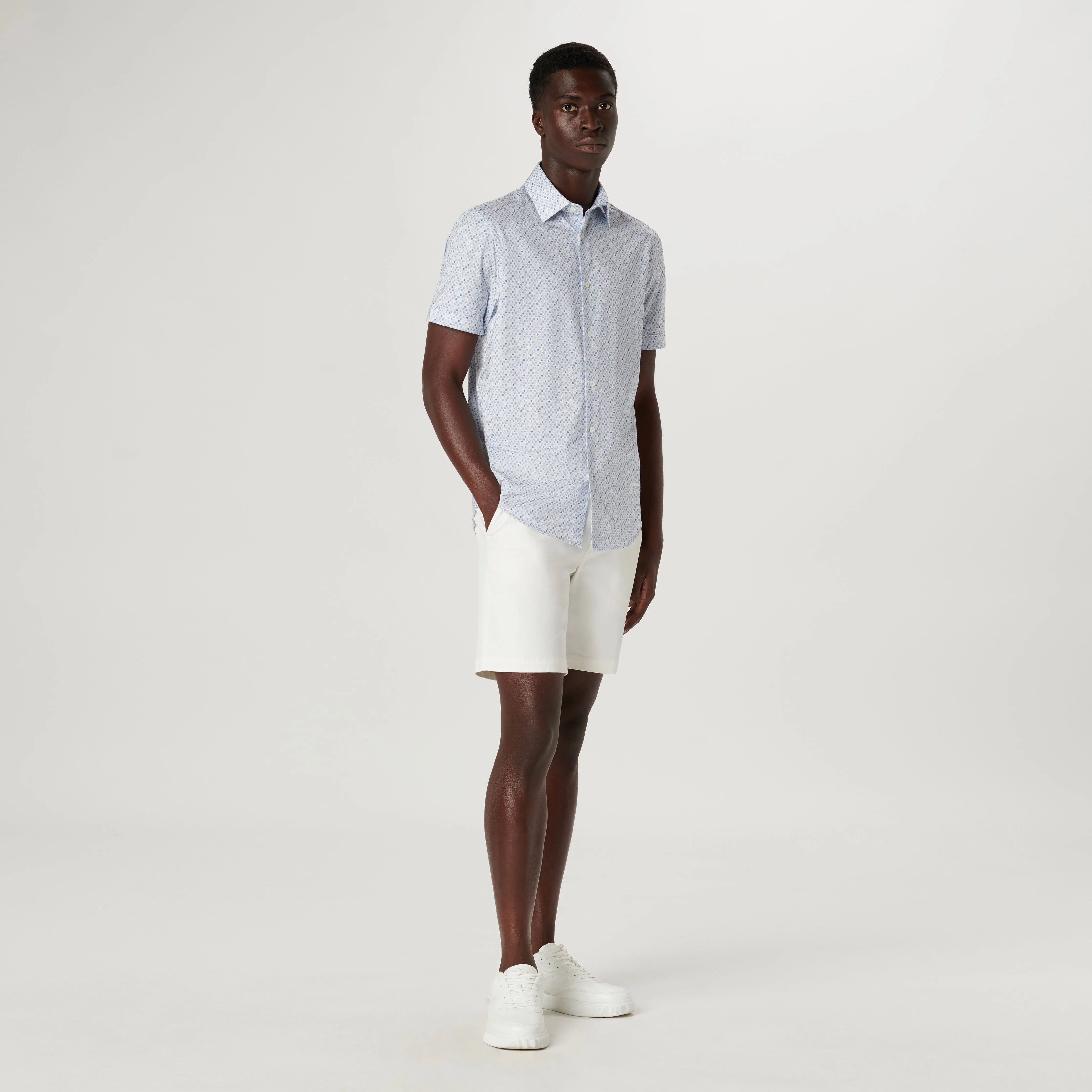 Miles Geometric OoohCotton Short Sleeve Shirt sold by Bugatchi product image thumbnail 5