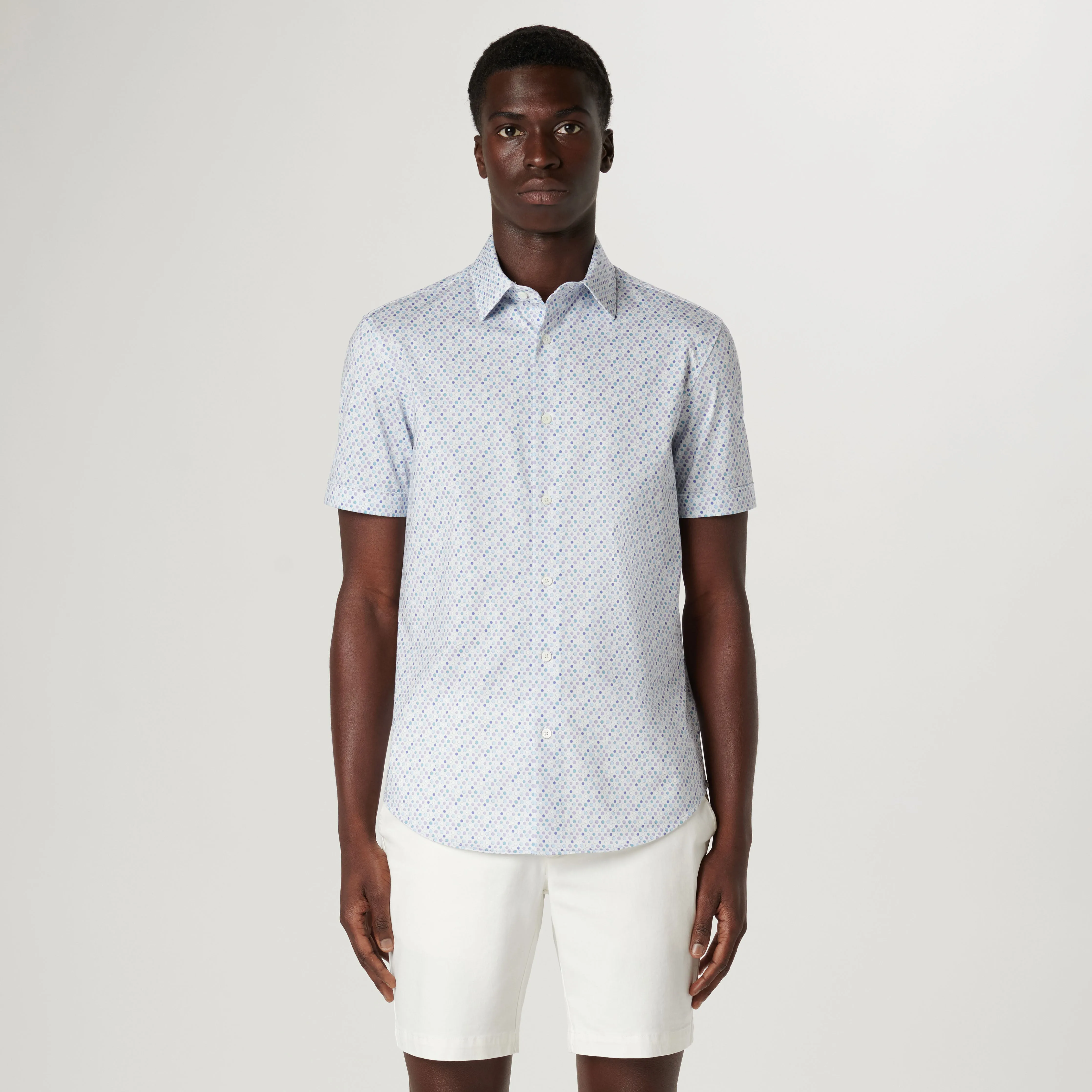 Miles Geometric OoohCotton Short Sleeve Shirt sold by Bugatchi product image thumbnail 2