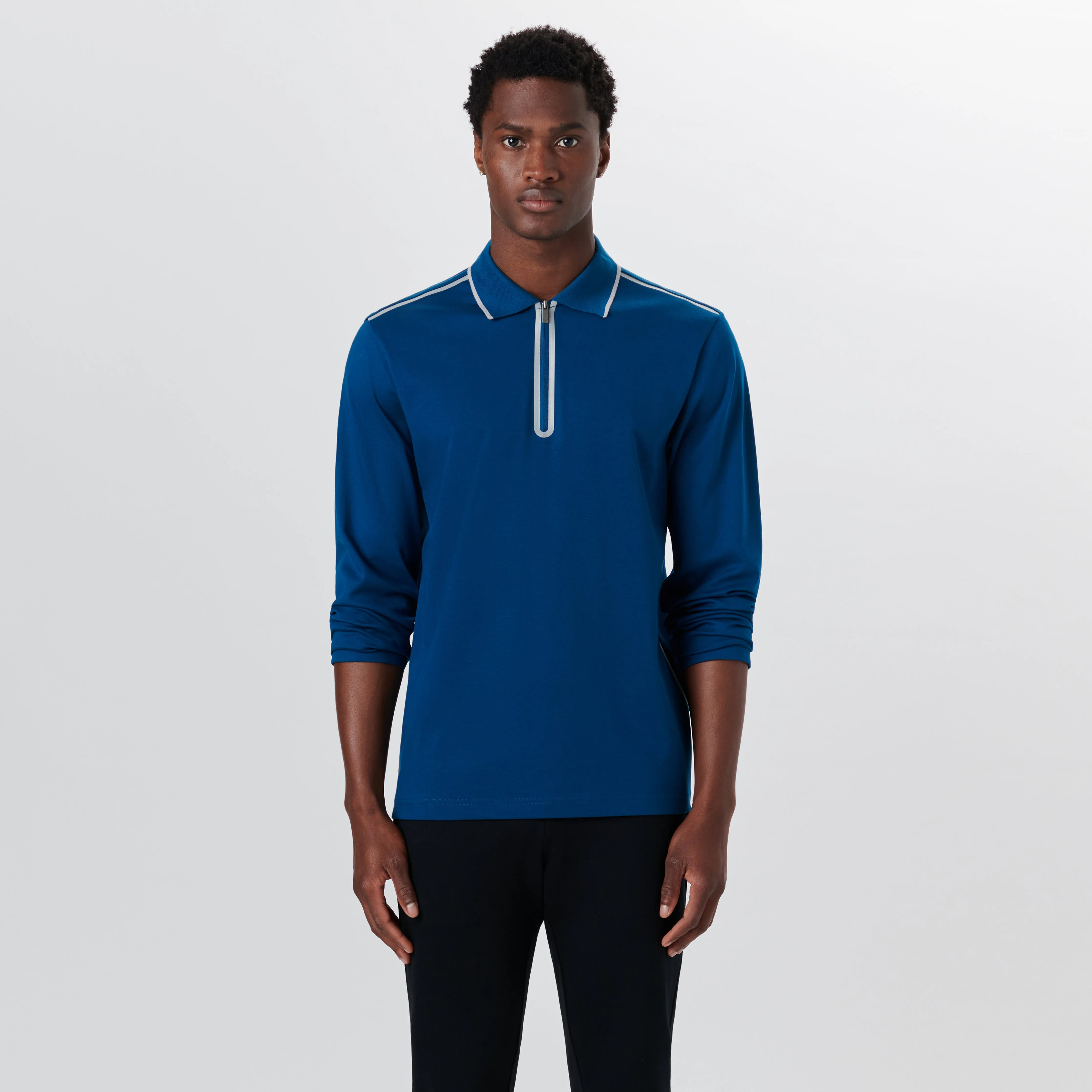Long Sleeve Quarter Zip Polo sold by Bugatchi product image thumbnail 2