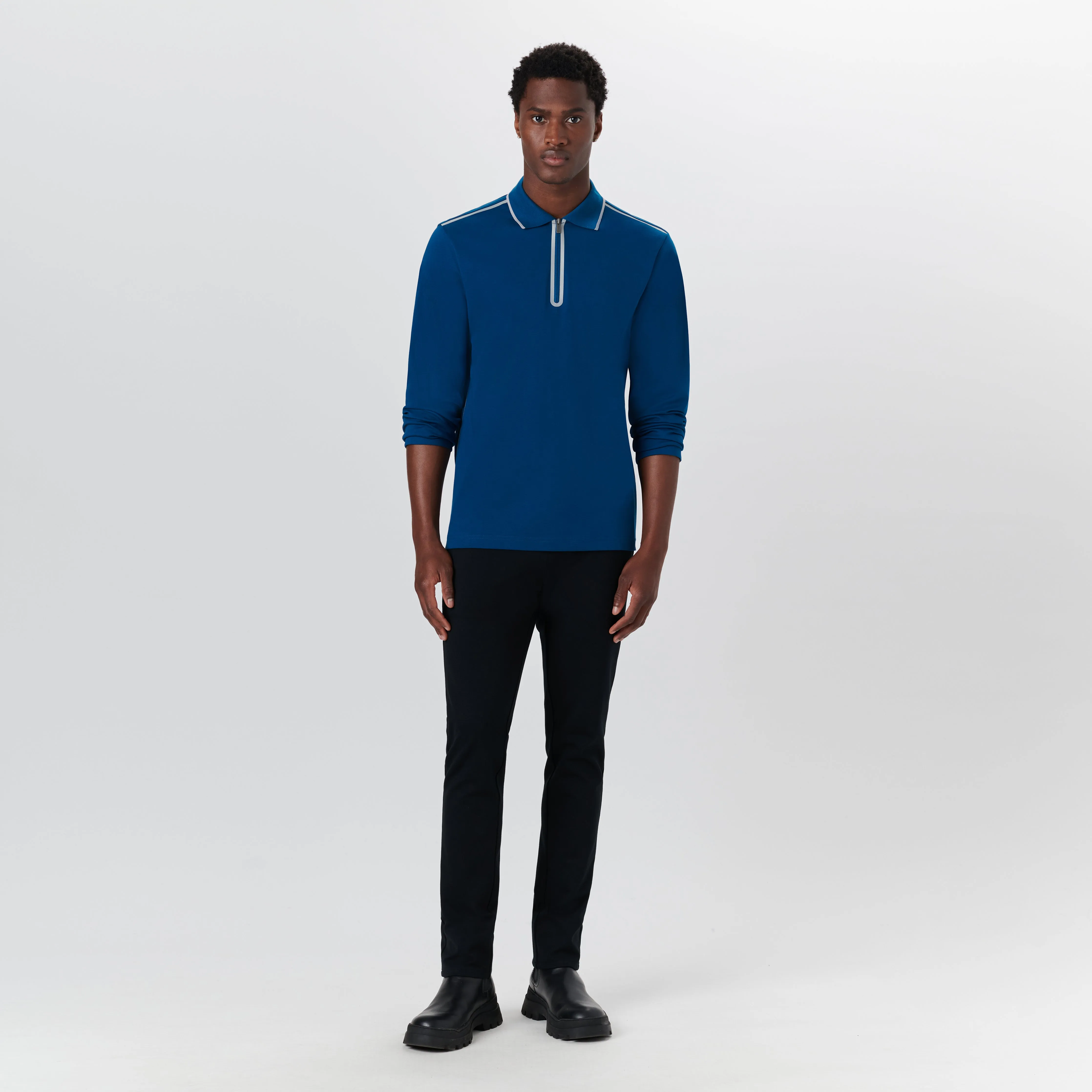 Long Sleeve Quarter Zip Polo sold by Bugatchi product image thumbnail 5