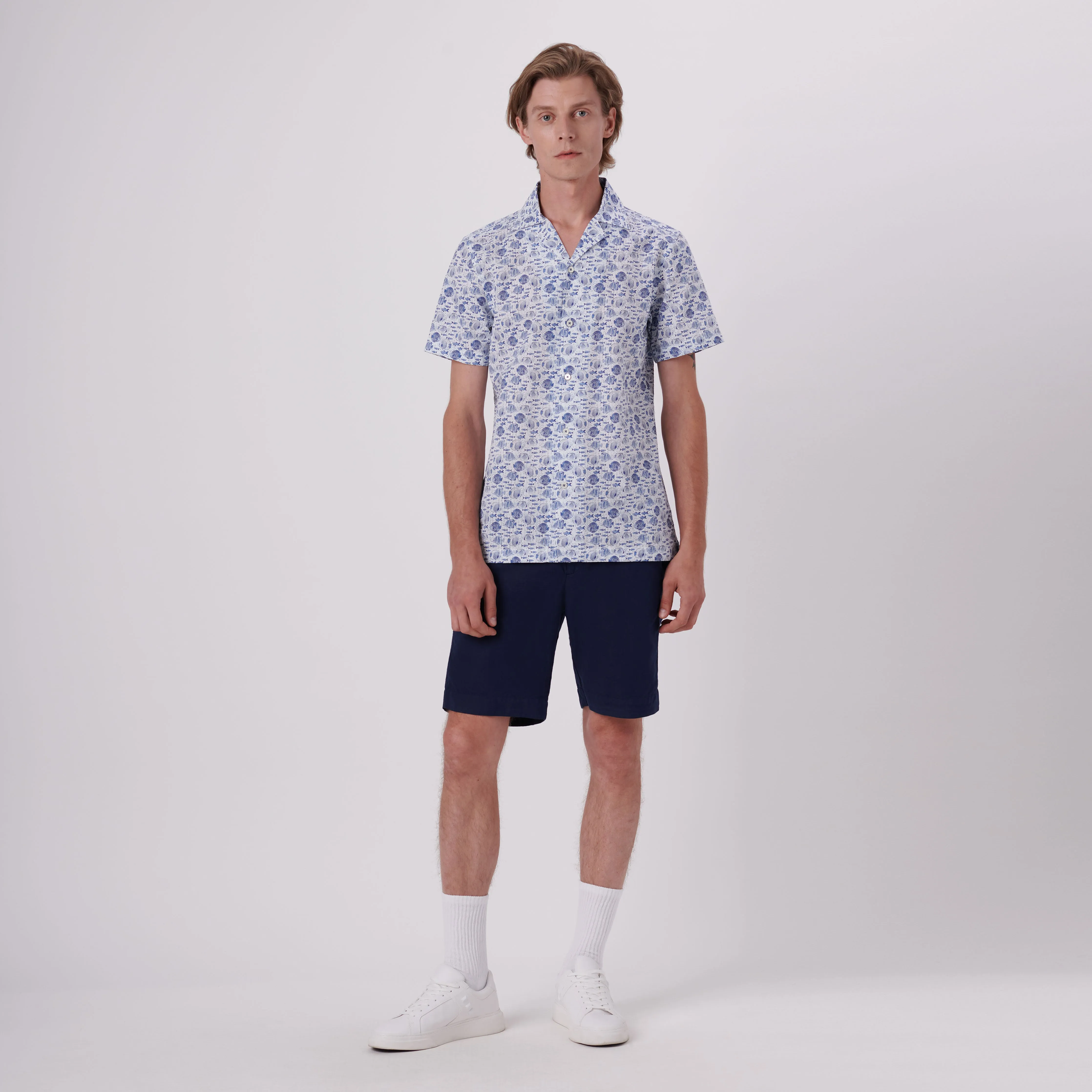 Jackson Fish Print Short Sleeve Shirt sold by Bugatchi product image thumbnail 5