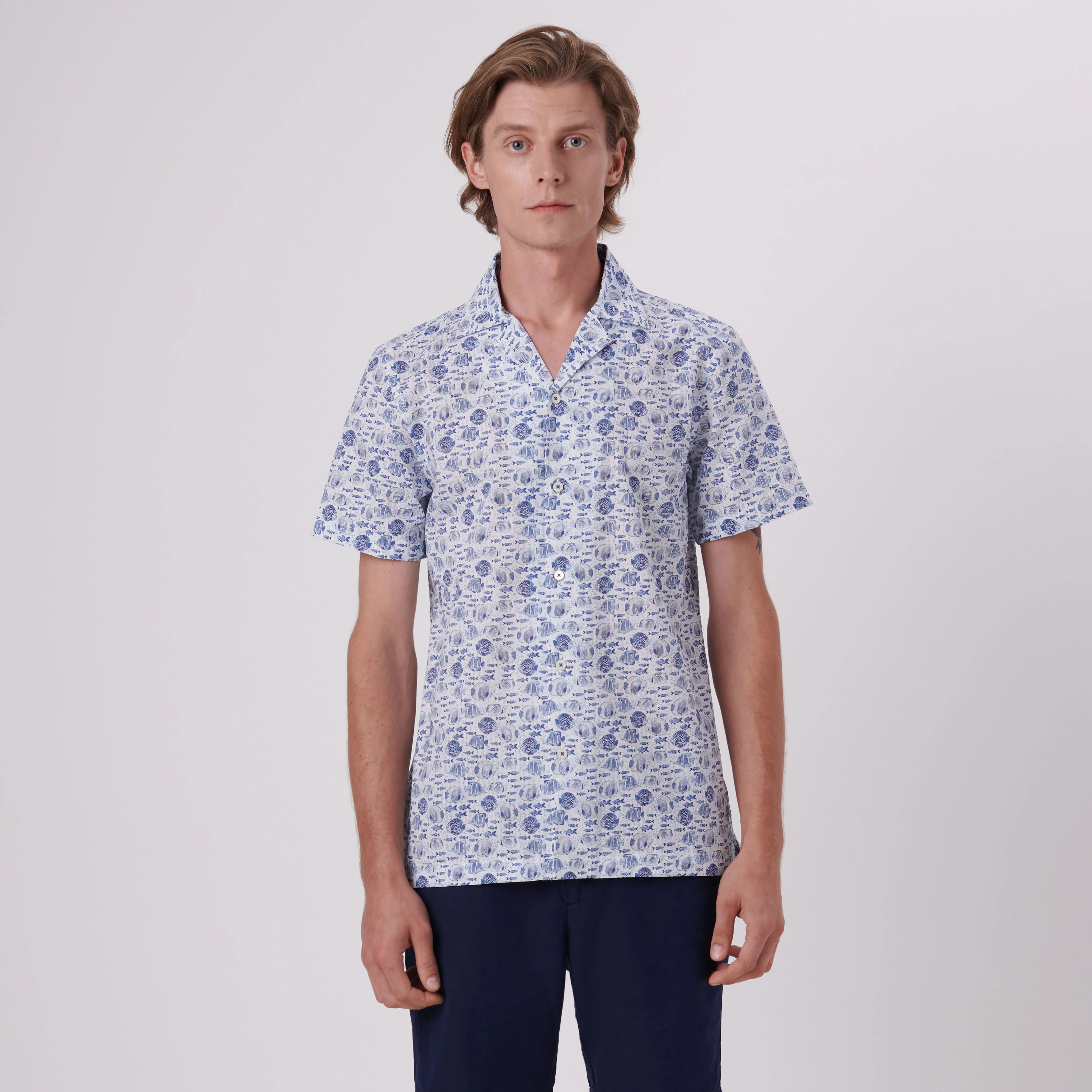 Jackson Fish Print Short Sleeve Shirt sold by Bugatchi product image thumbnail 2