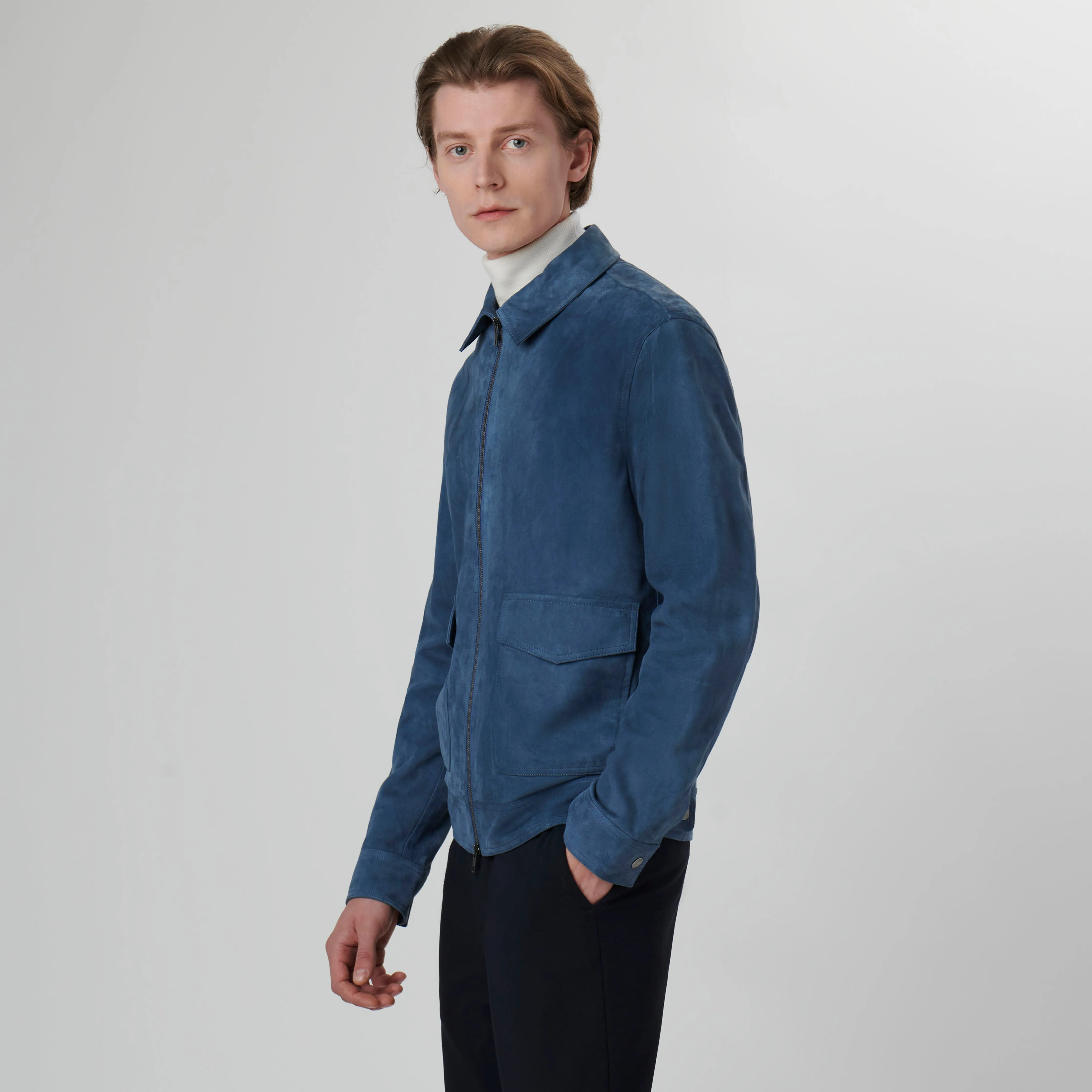 Suede Trucker Jacket sold by Bugatchi product image thumbnail 3