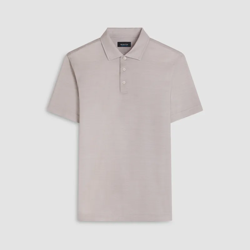 Victor Striated Print OoohCotton Polo made by Bugatchi