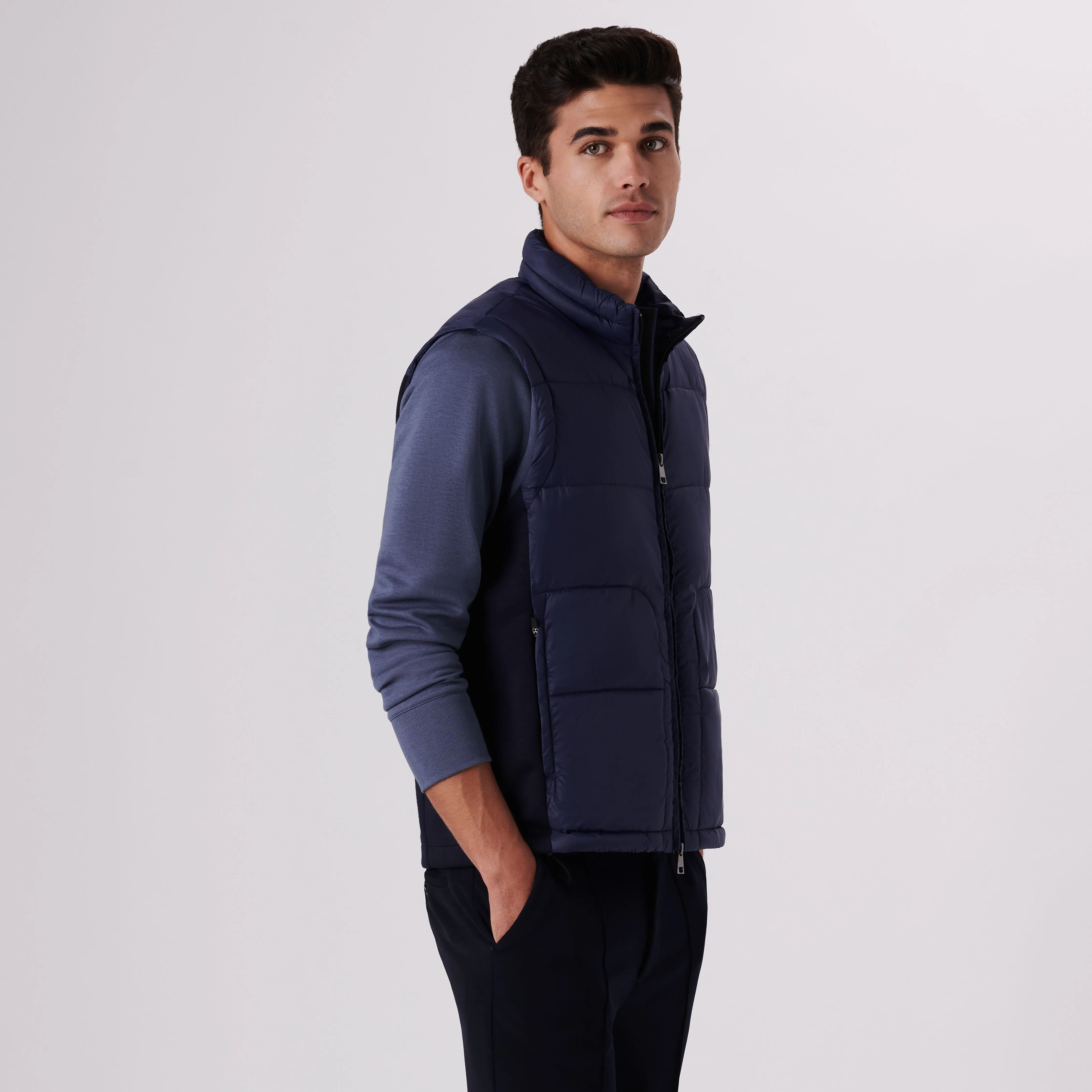 Quilted Vest With Knit Back sold by Bugatchi product image thumbnail 3