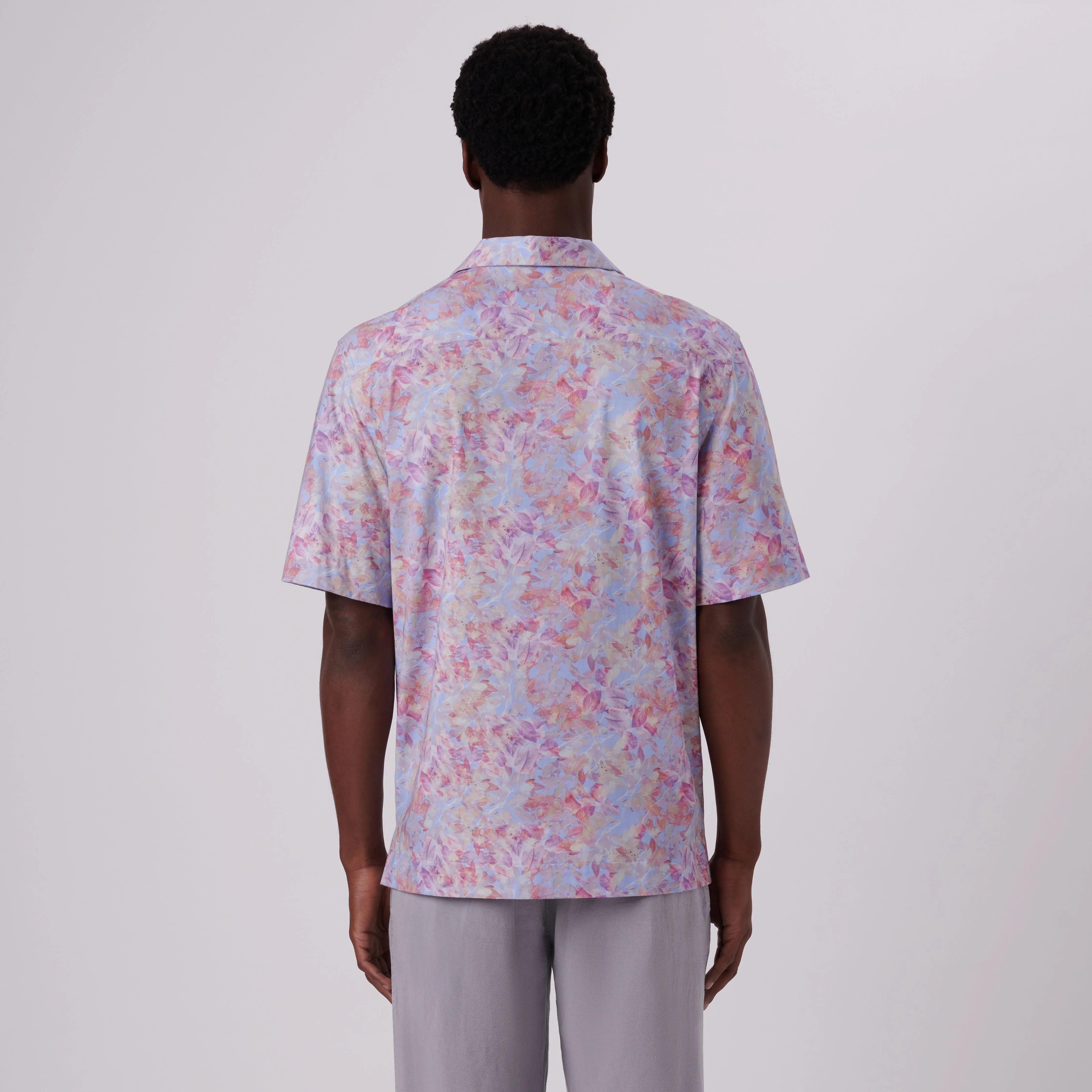Cole Aquarelle Leaf Print OoohCotton Camp Shirt sold by Bugatchi product image thumbnail 4