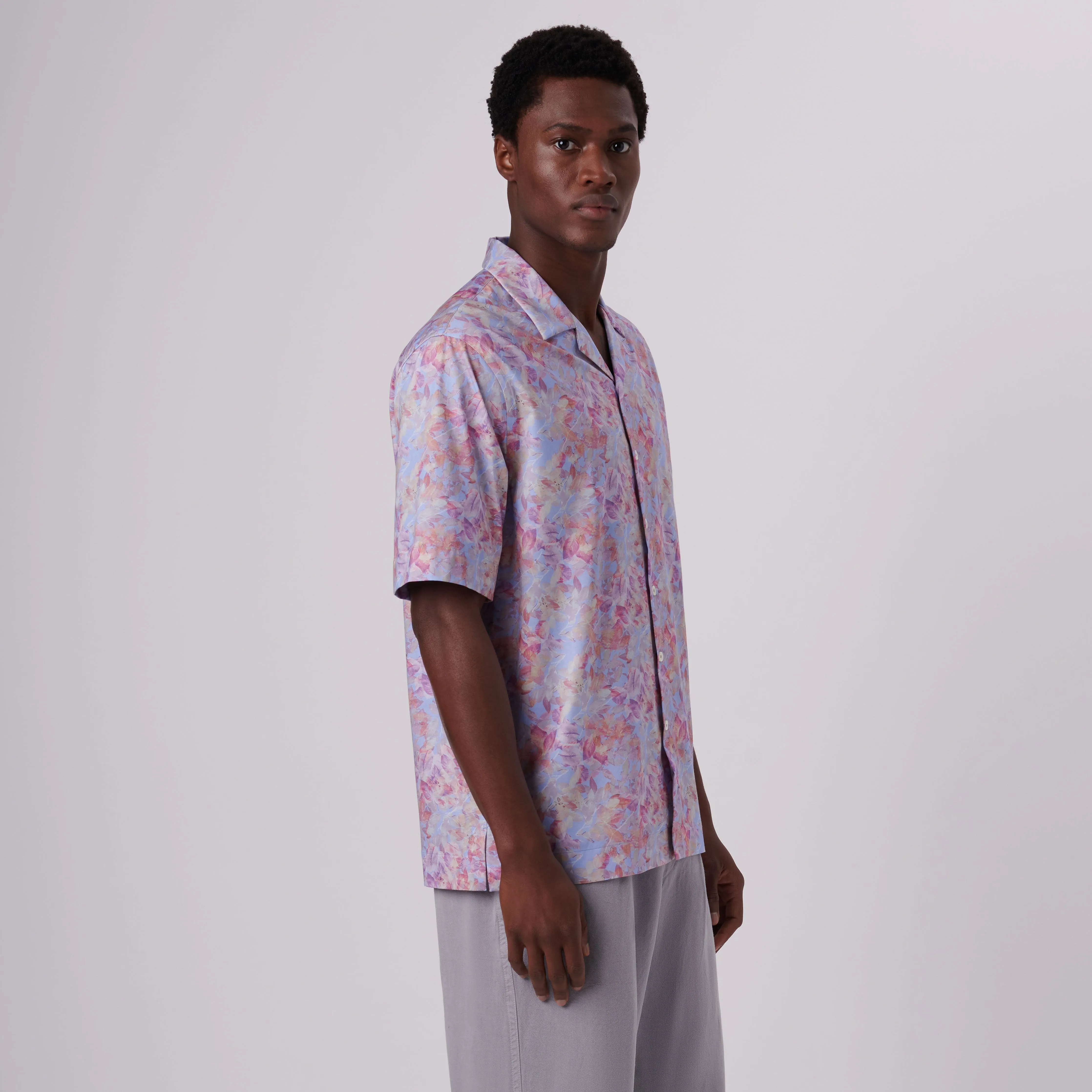 Cole Aquarelle Leaf Print OoohCotton Camp Shirt sold by Bugatchi product image thumbnail 3