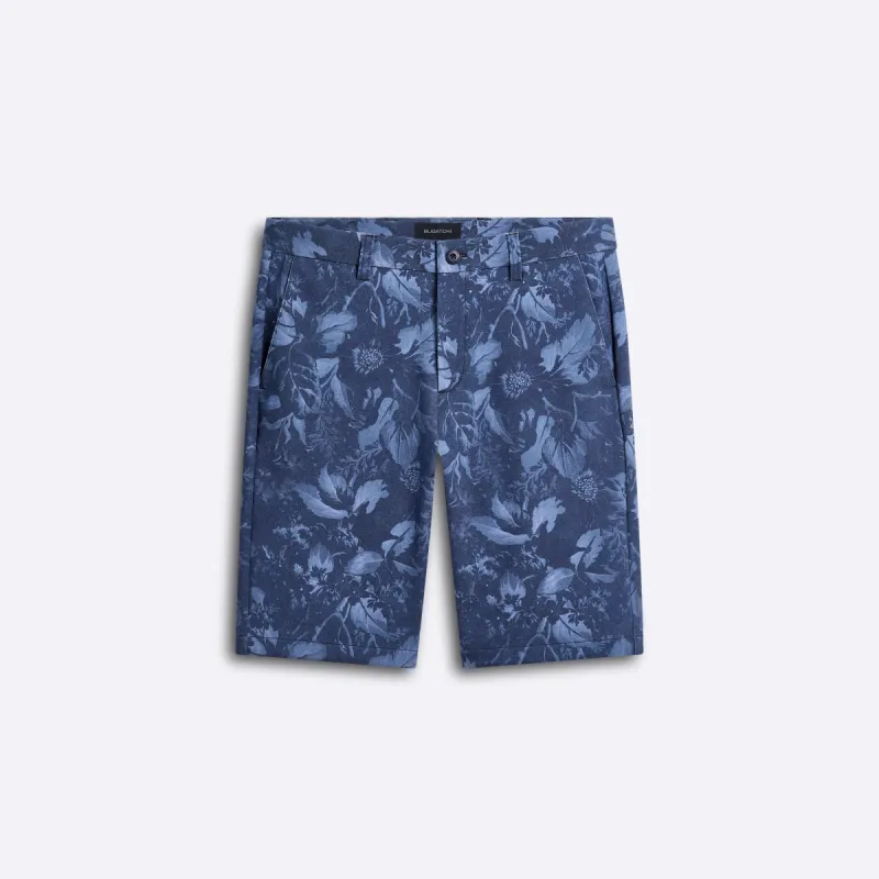 Theo Floral Indigo Print OoohCotton Shorts sold by Bugatchi