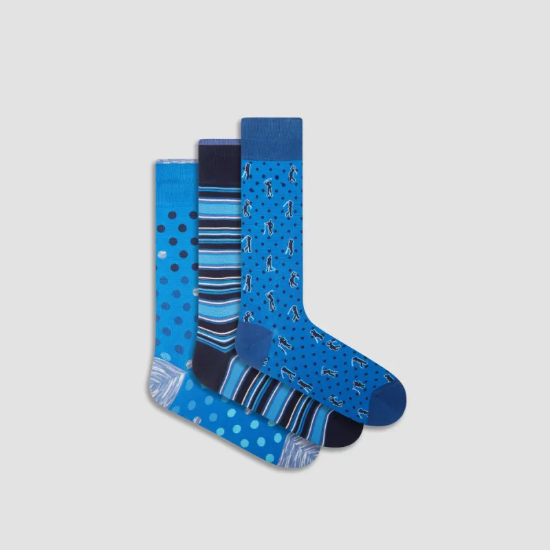 Three-Pair Assorted Sock Box sold by Bugatchi