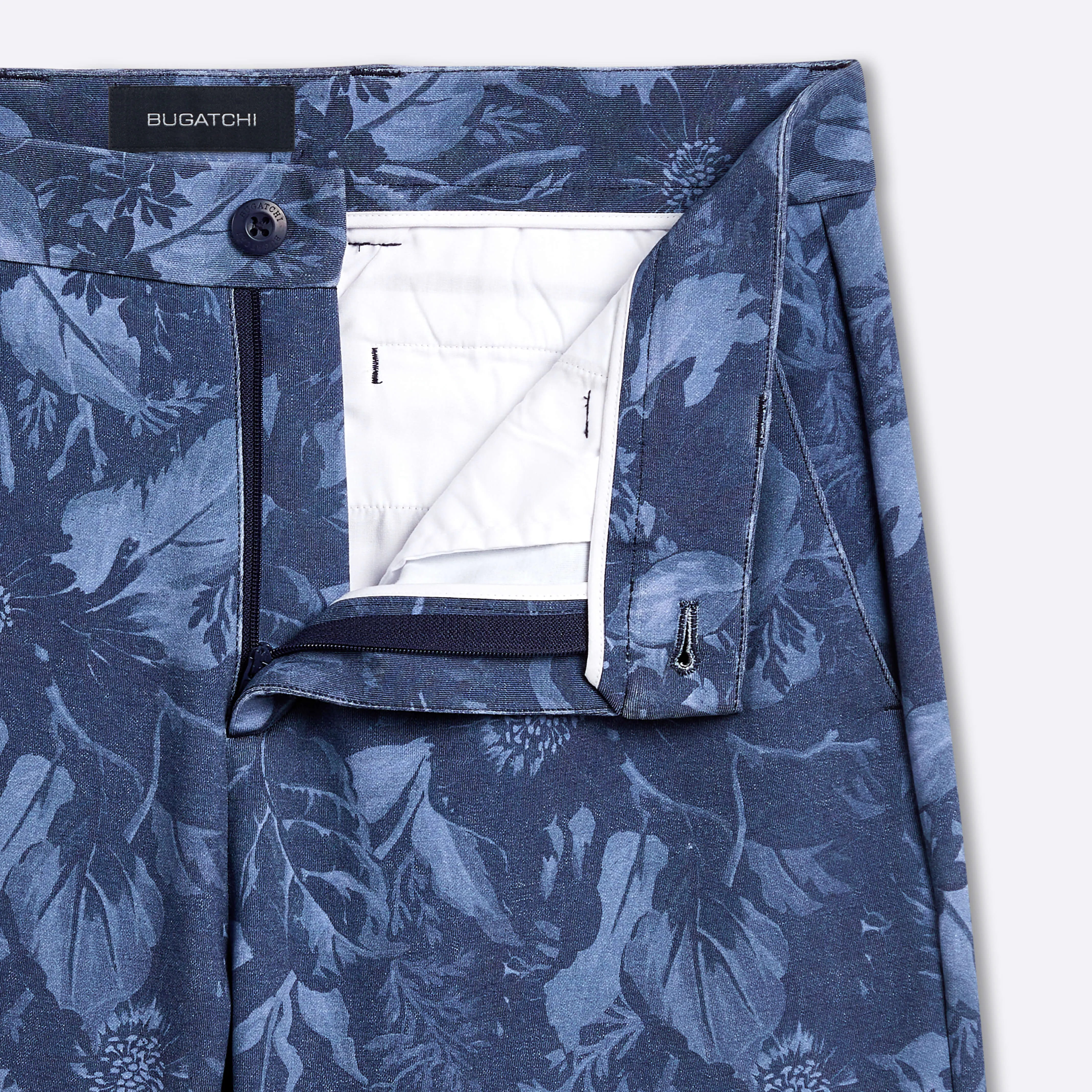 Theo Floral Indigo Print OoohCotton Shorts sold by Bugatchi product image thumbnail 3