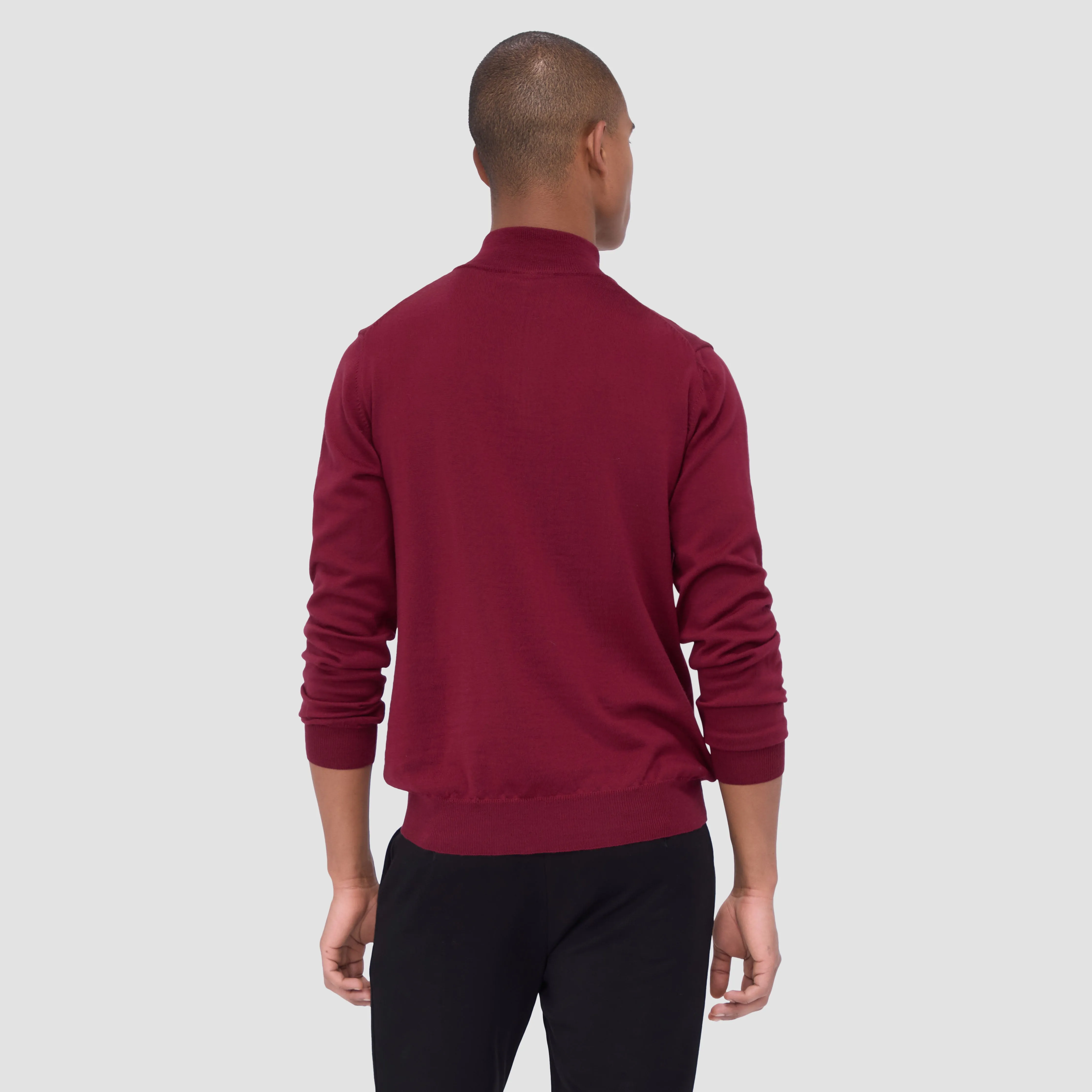 Spencer Quarter-Zip Super Merino Sweater sold by Bugatchi product image thumbnail 4