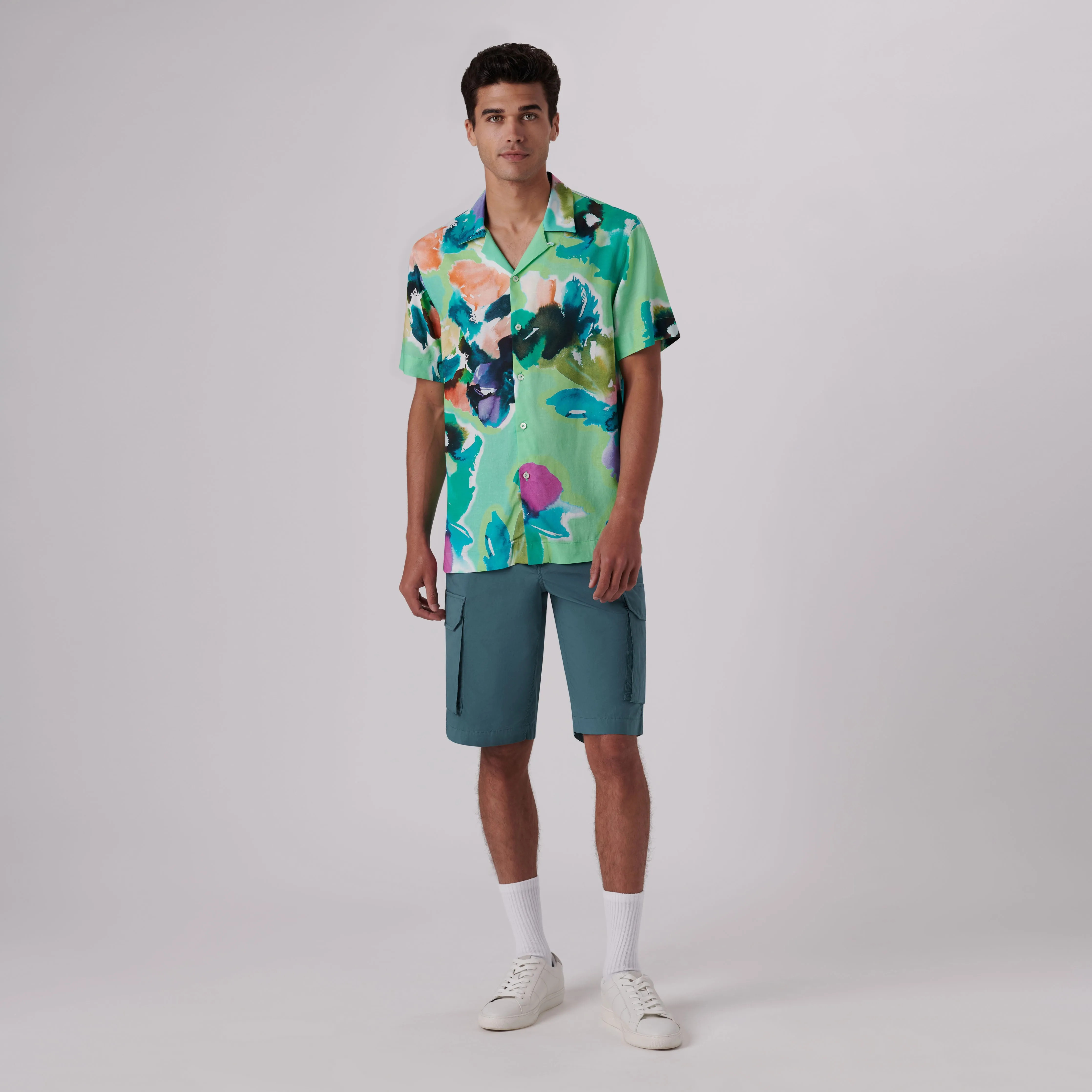 Jackson Abstract Print Short Sleeve Shirt sold by Bugatchi product image thumbnail 5