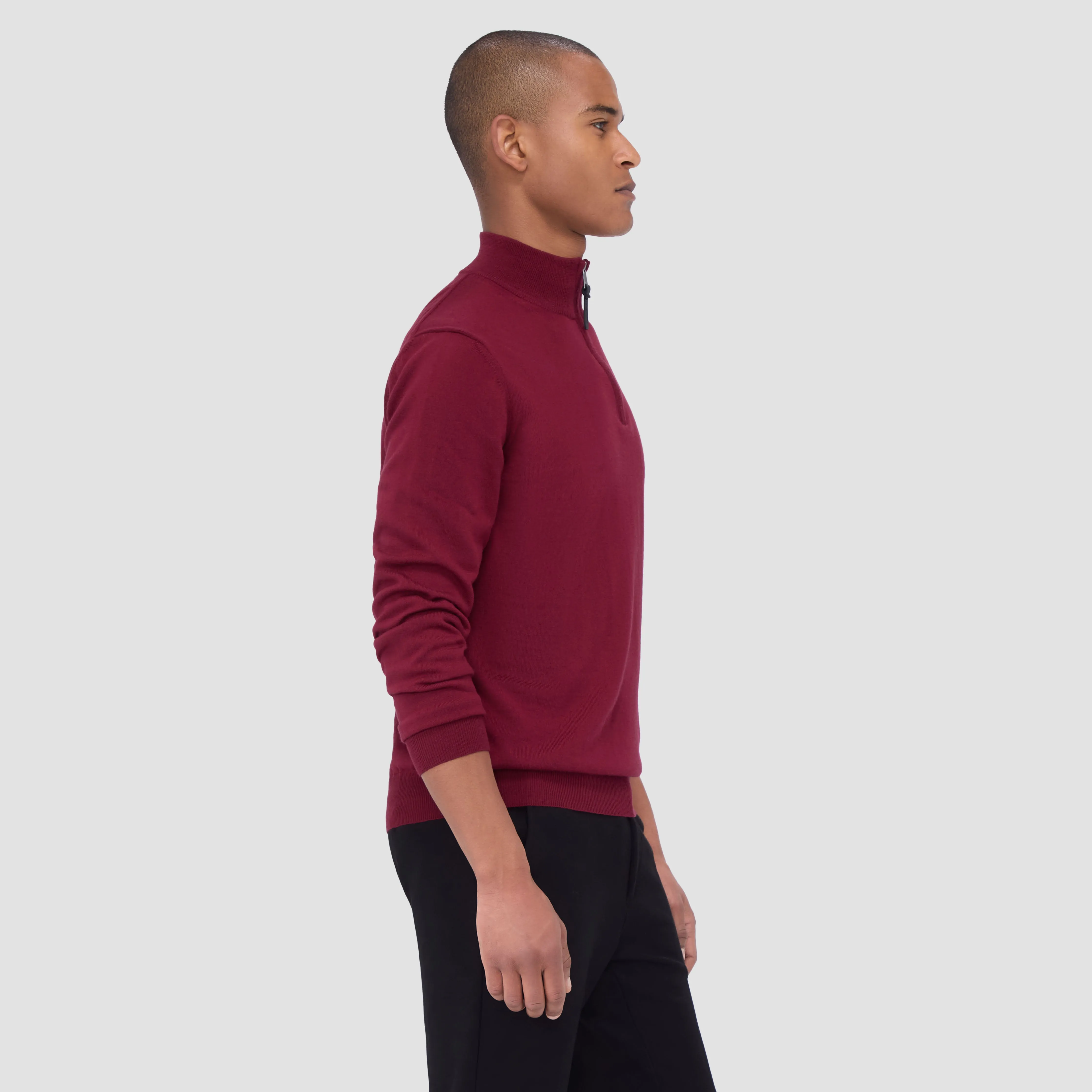 Spencer Quarter-Zip Super Merino Sweater sold by Bugatchi product image thumbnail 3
