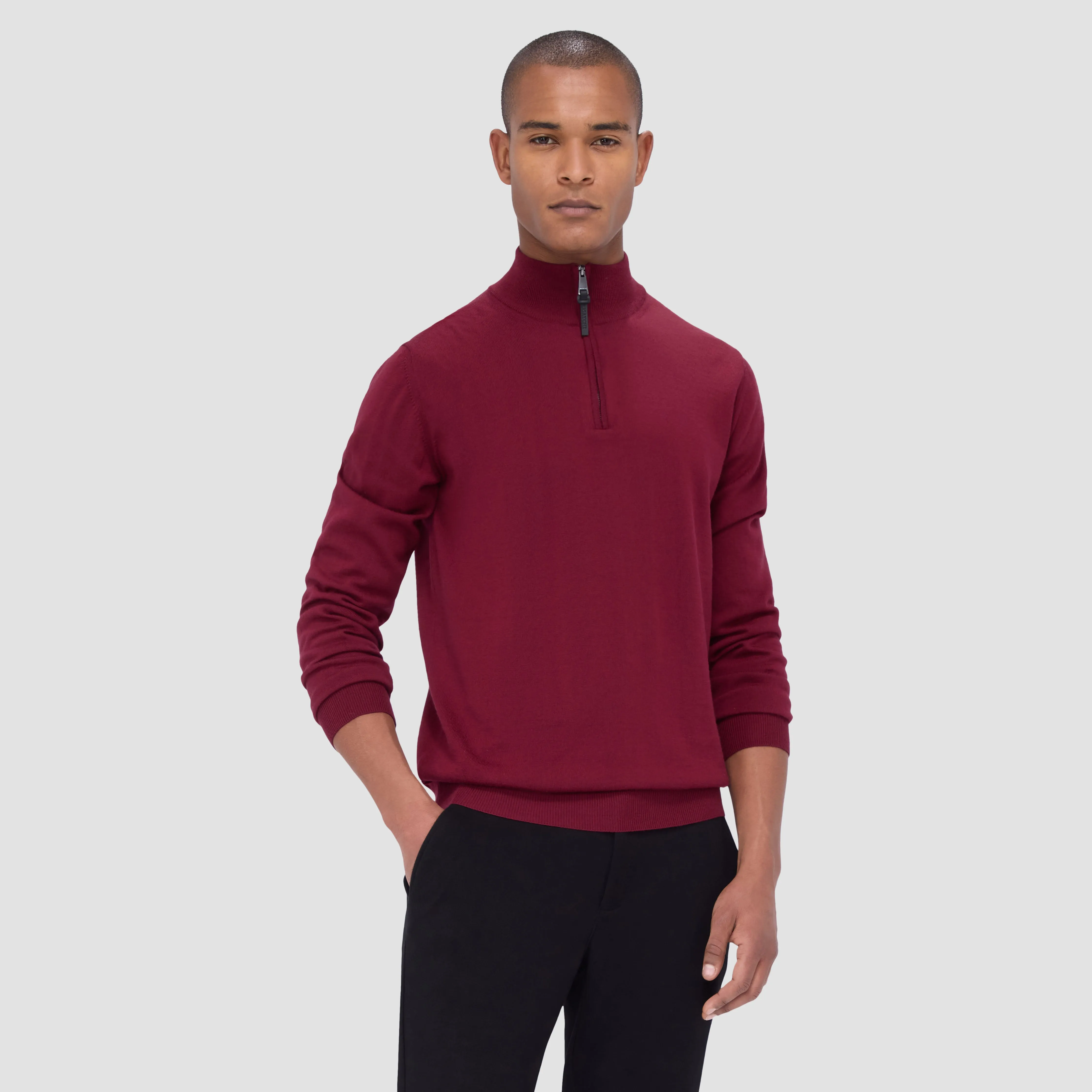 Spencer Quarter-Zip Super Merino Sweater sold by Bugatchi product image thumbnail 2