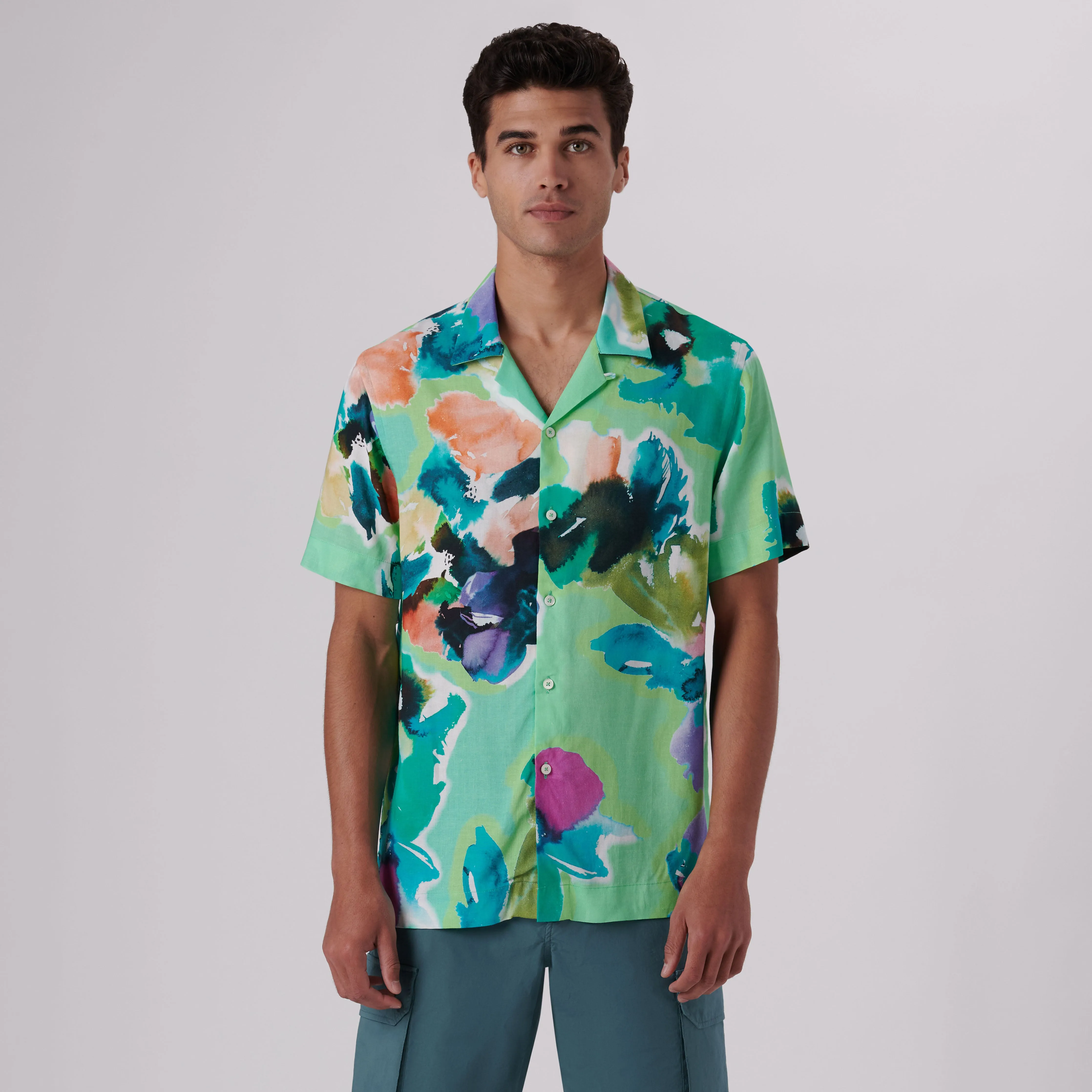 Jackson Abstract Print Short Sleeve Shirt sold by Bugatchi product image thumbnail 2