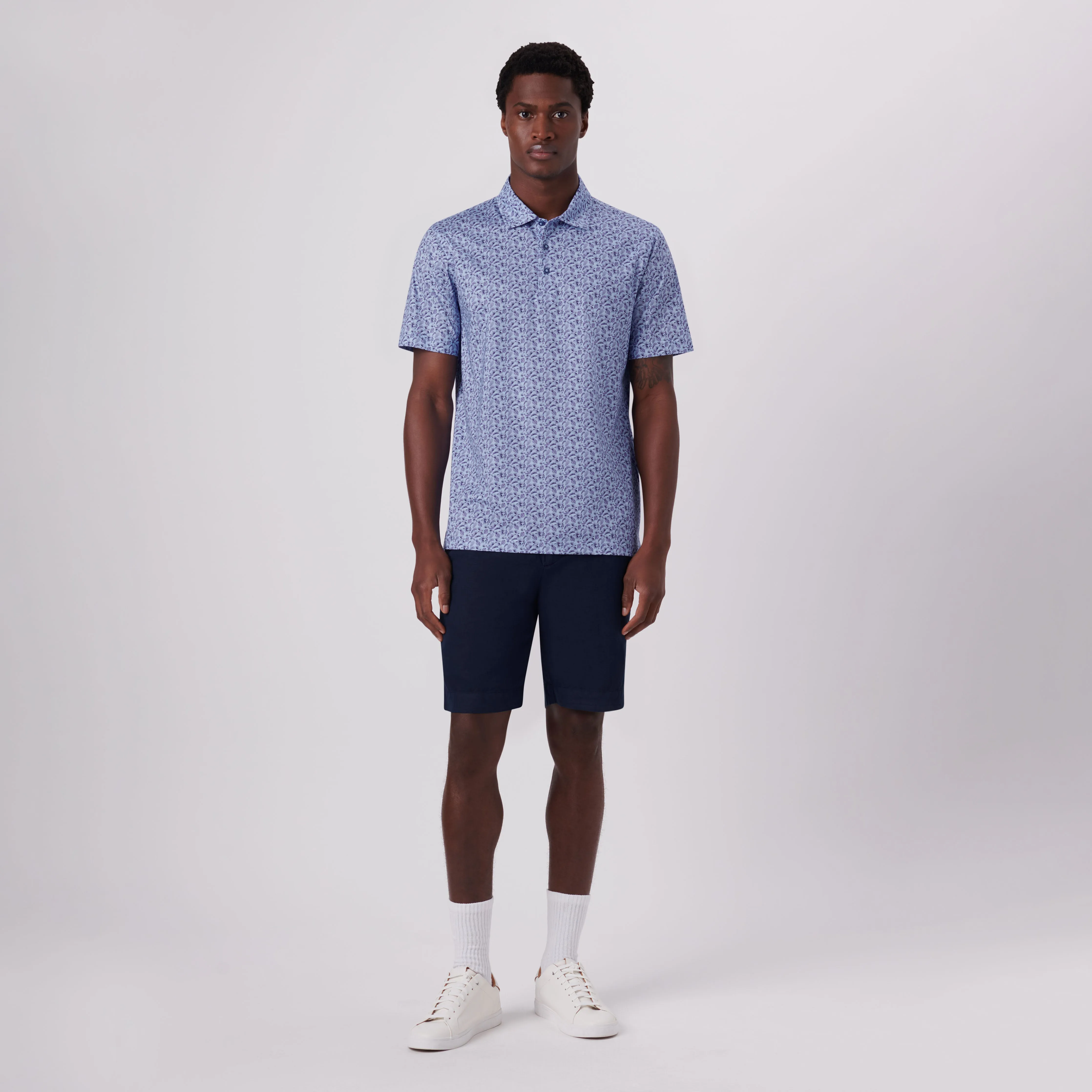 Victor Leaf Print OoohCotton Polo sold by Bugatchi product image thumbnail 5