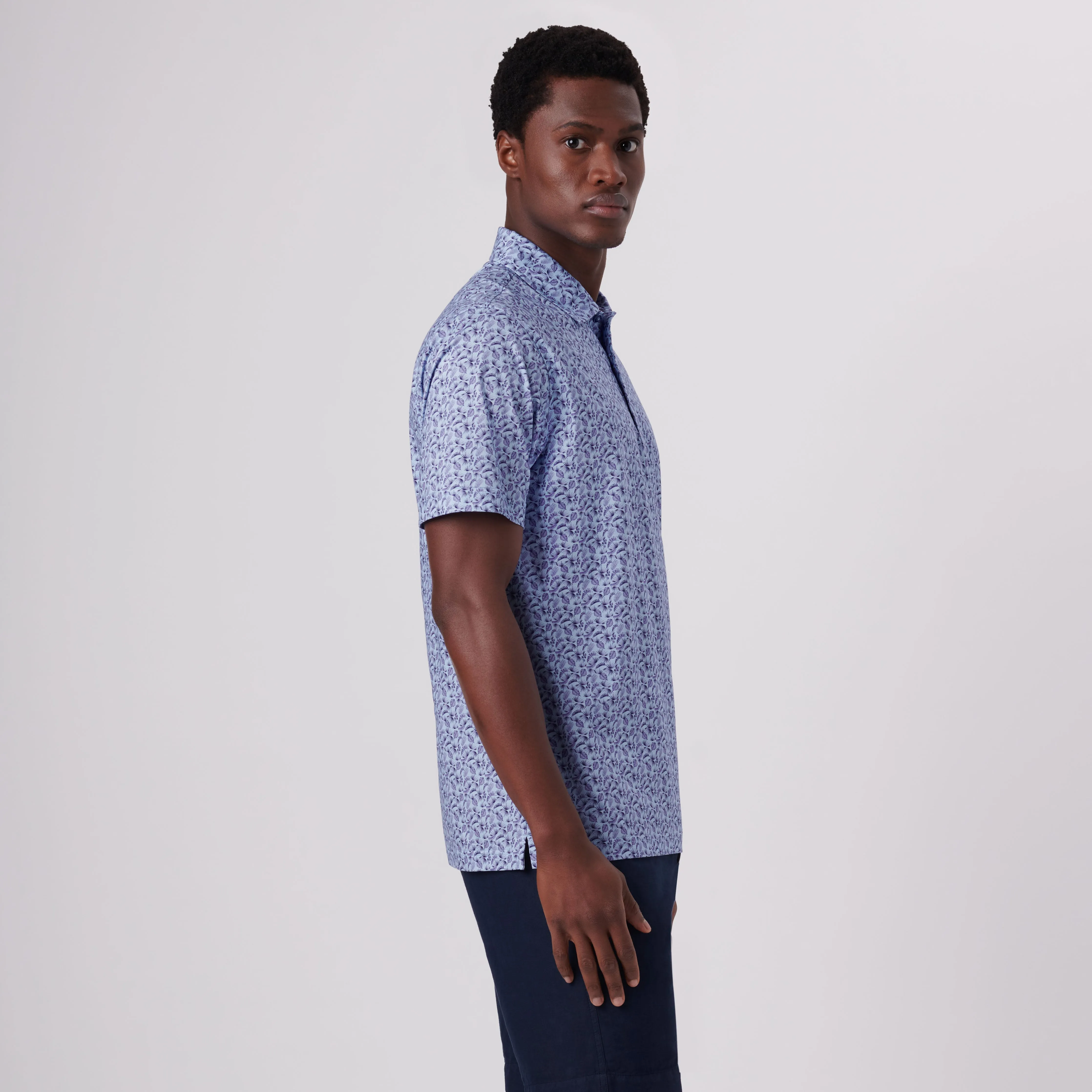 Victor Leaf Print OoohCotton Polo sold by Bugatchi product image thumbnail 3