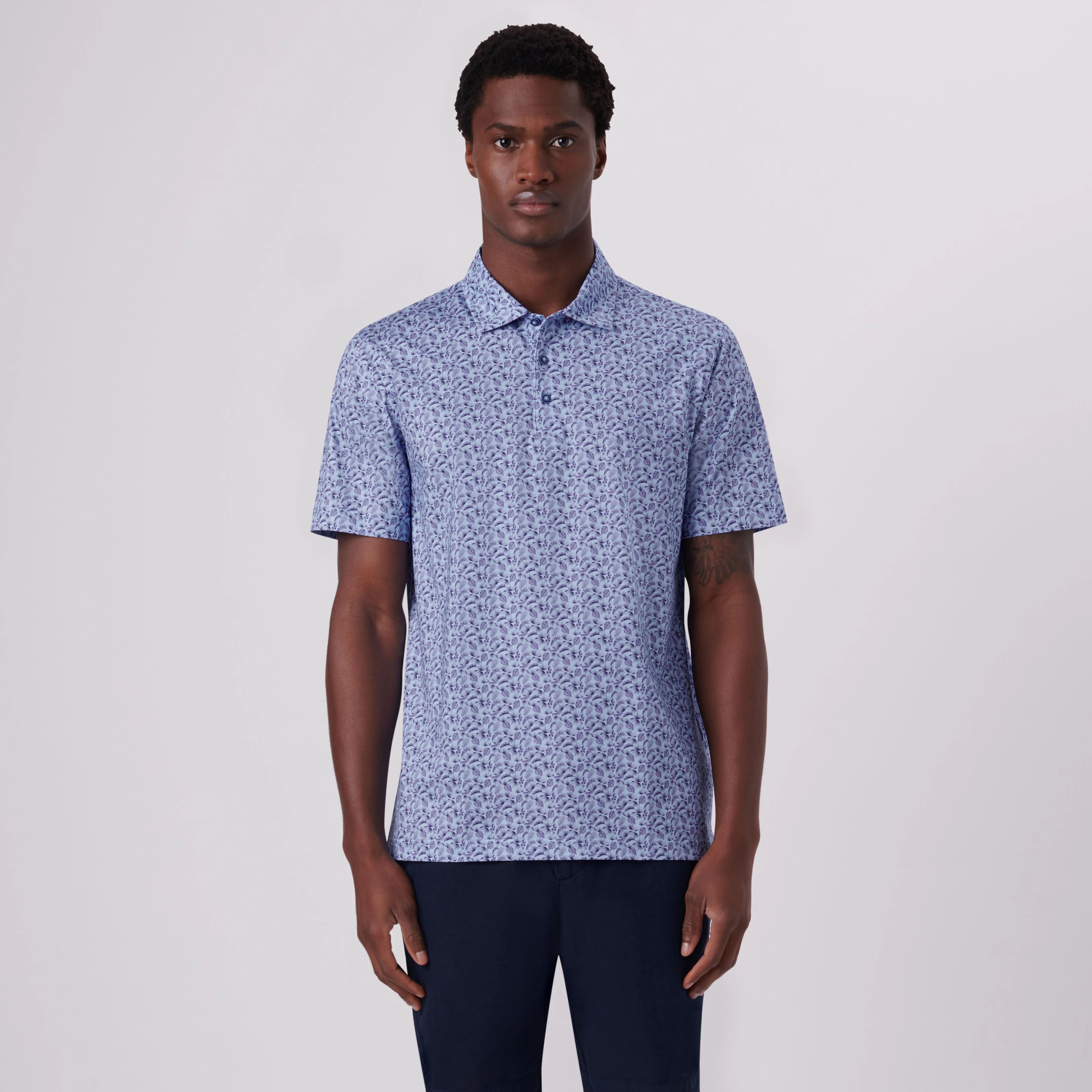 Victor Leaf Print OoohCotton Polo sold by Bugatchi product image thumbnail 2