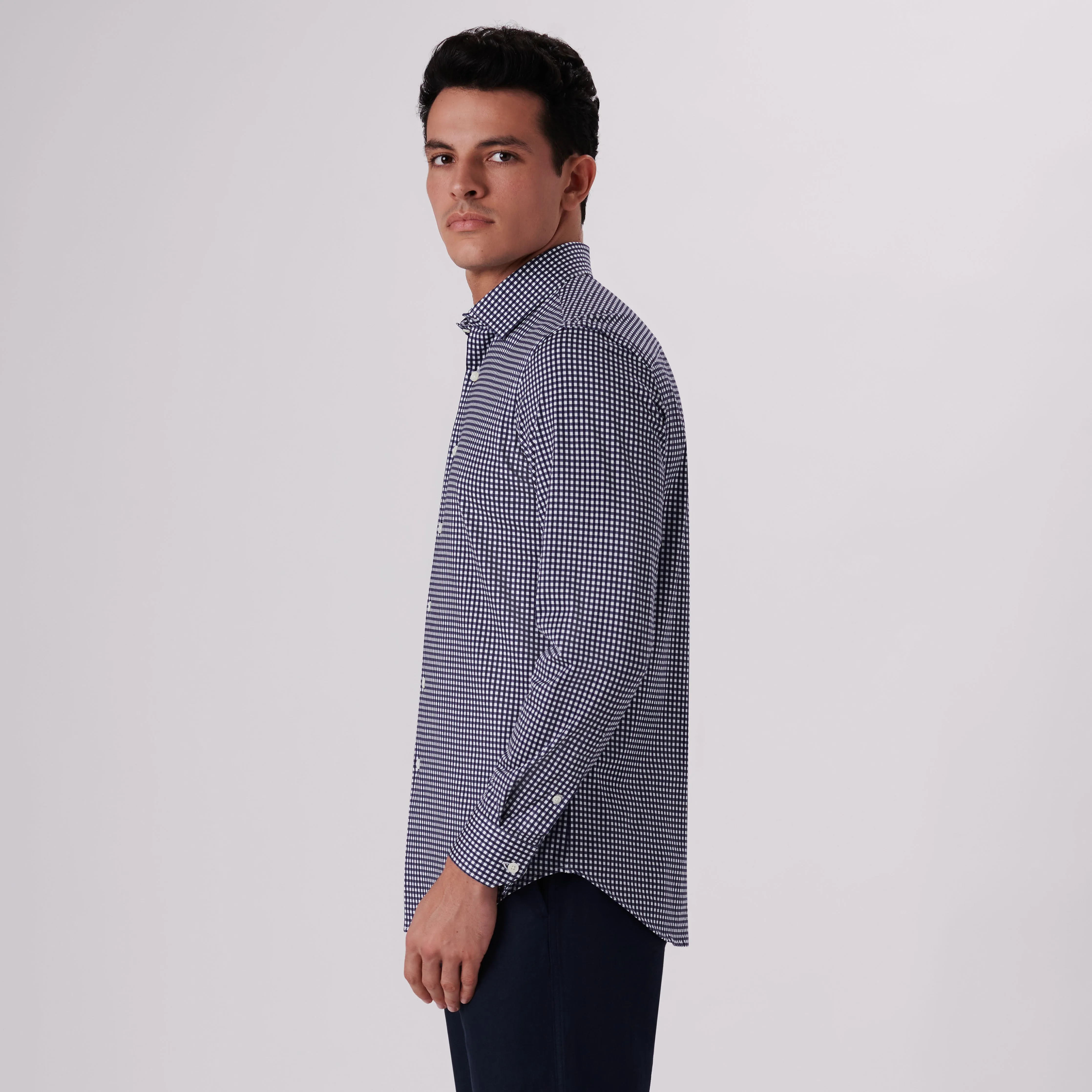 James Gingham Check Print OoohCotton Shirt sold by Bugatchi product image thumbnail 3