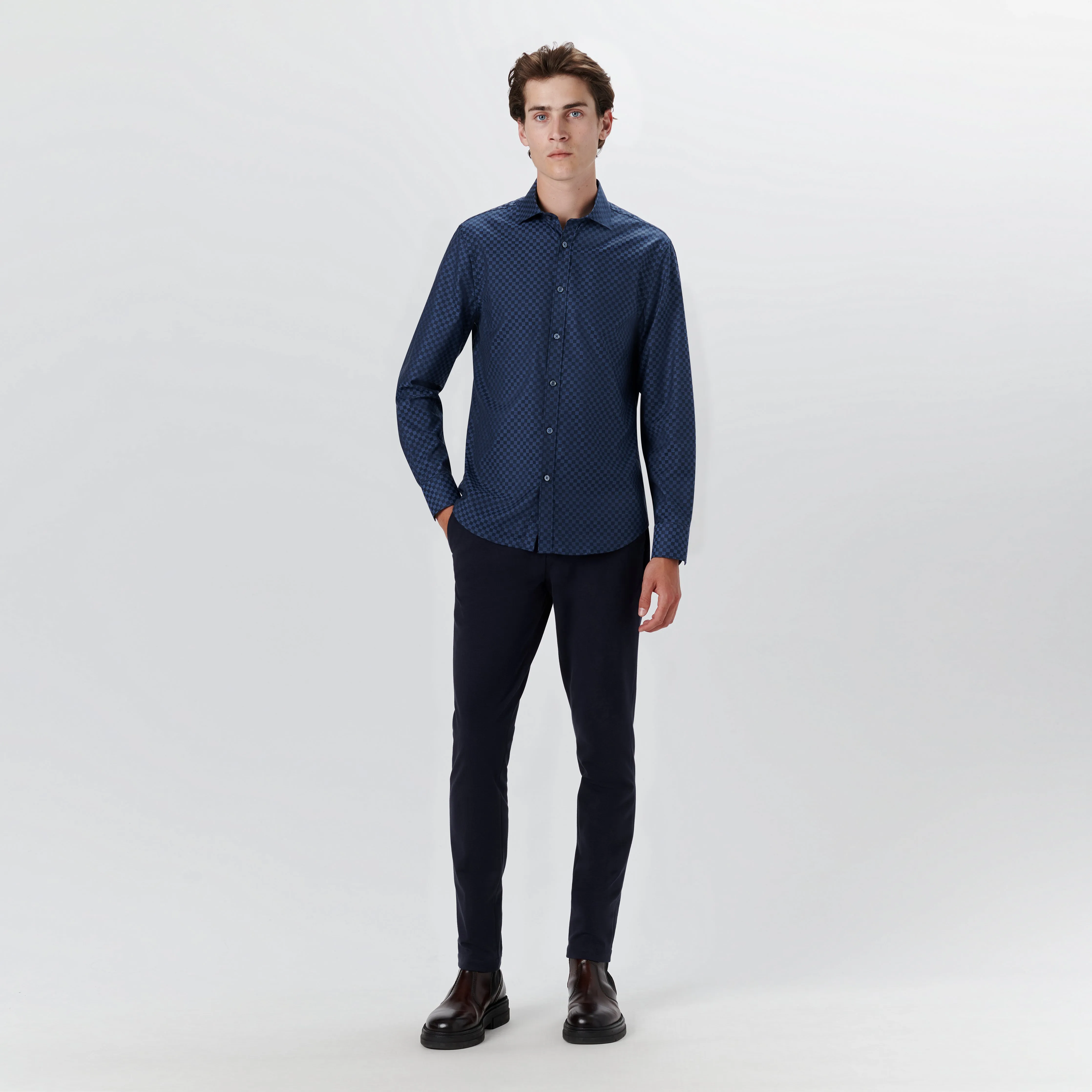 AXEL Checkerboard Check Shirt sold by Bugatchi product image thumbnail 5