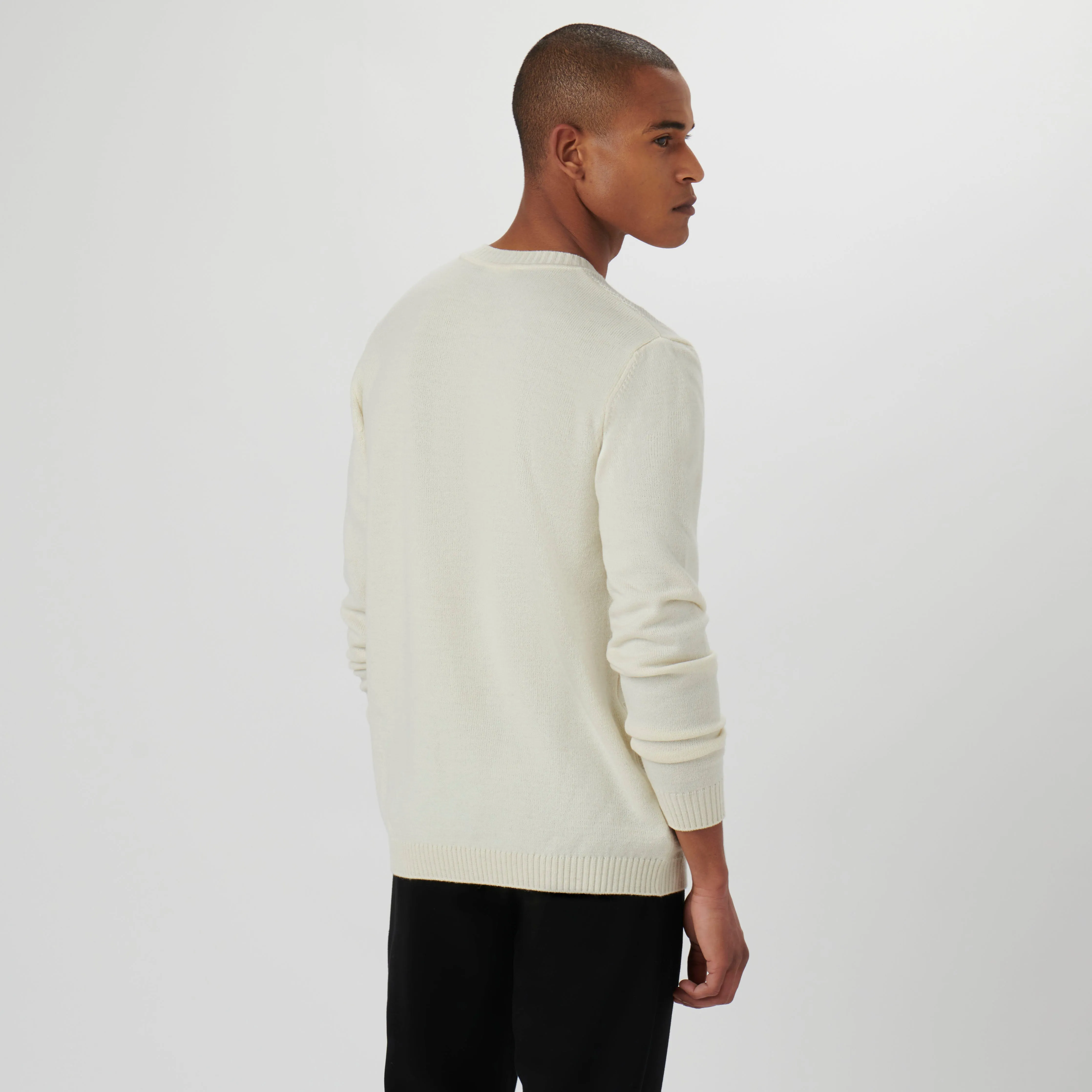 Solid Jacquard Crew Neck Sweater sold by Bugatchi product image thumbnail 4