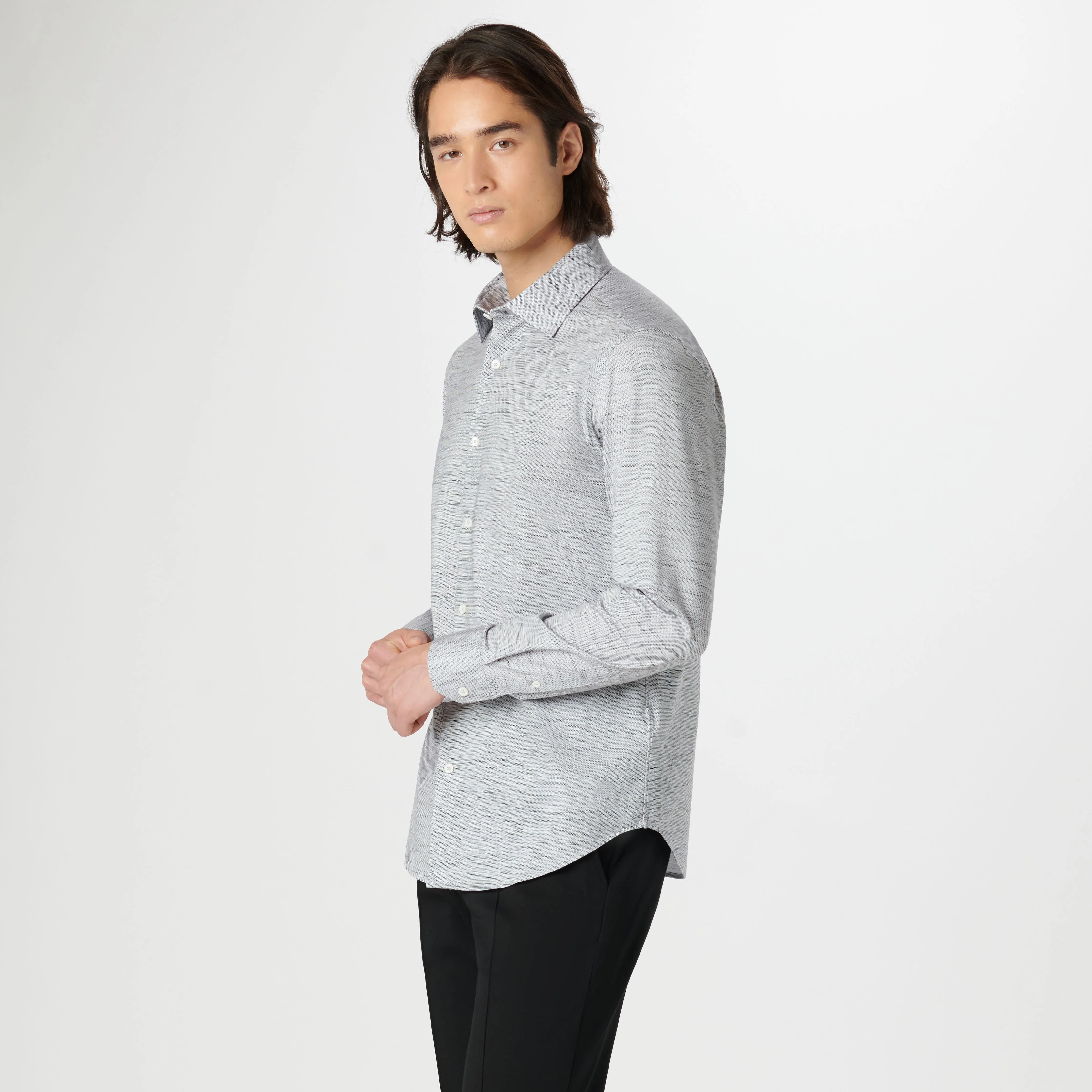 James Stitch Print OoohCotton Shirt sold by Bugatchi product image thumbnail 3