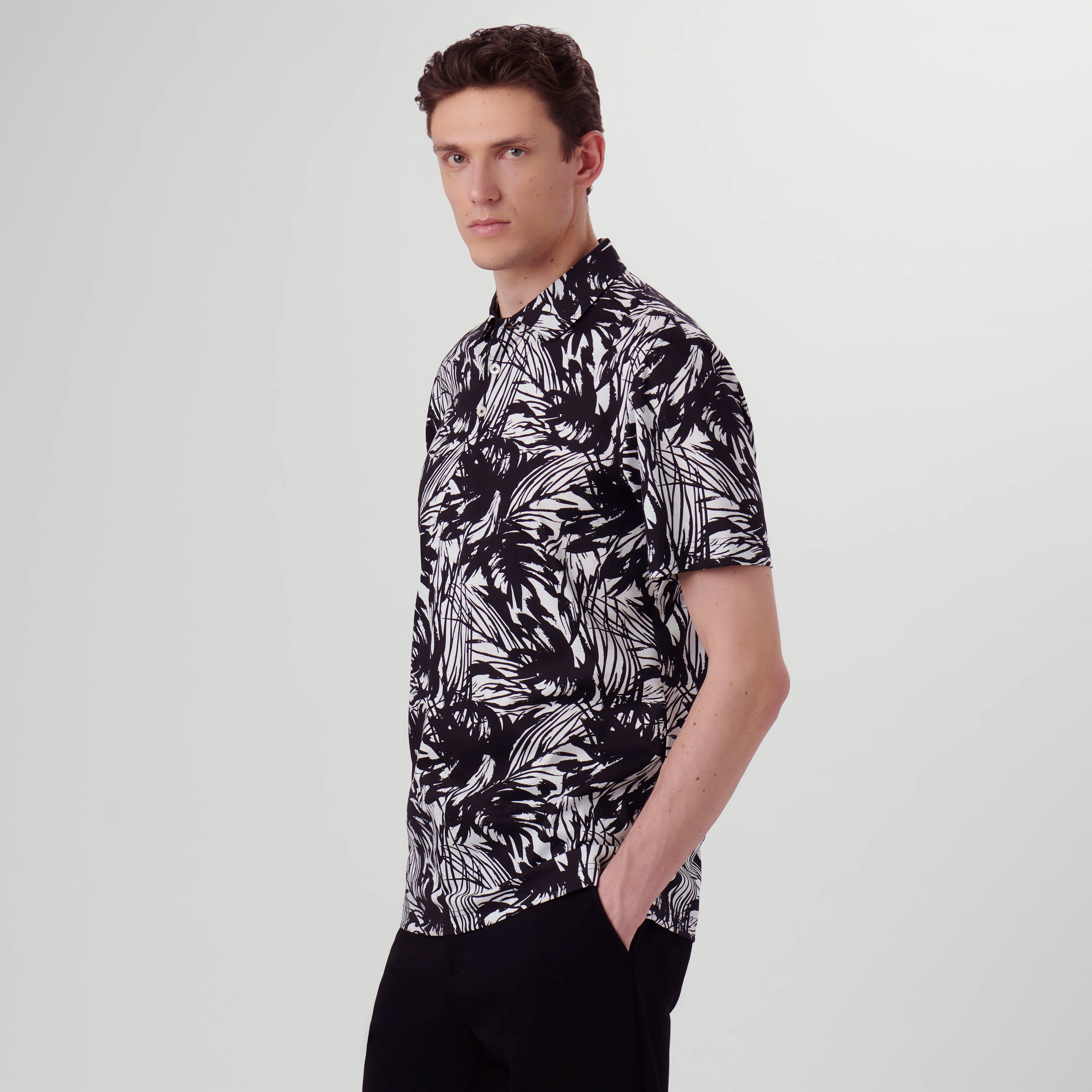 Hendrix Abstract Print Polo Shirt sold by Bugatchi product image thumbnail 3