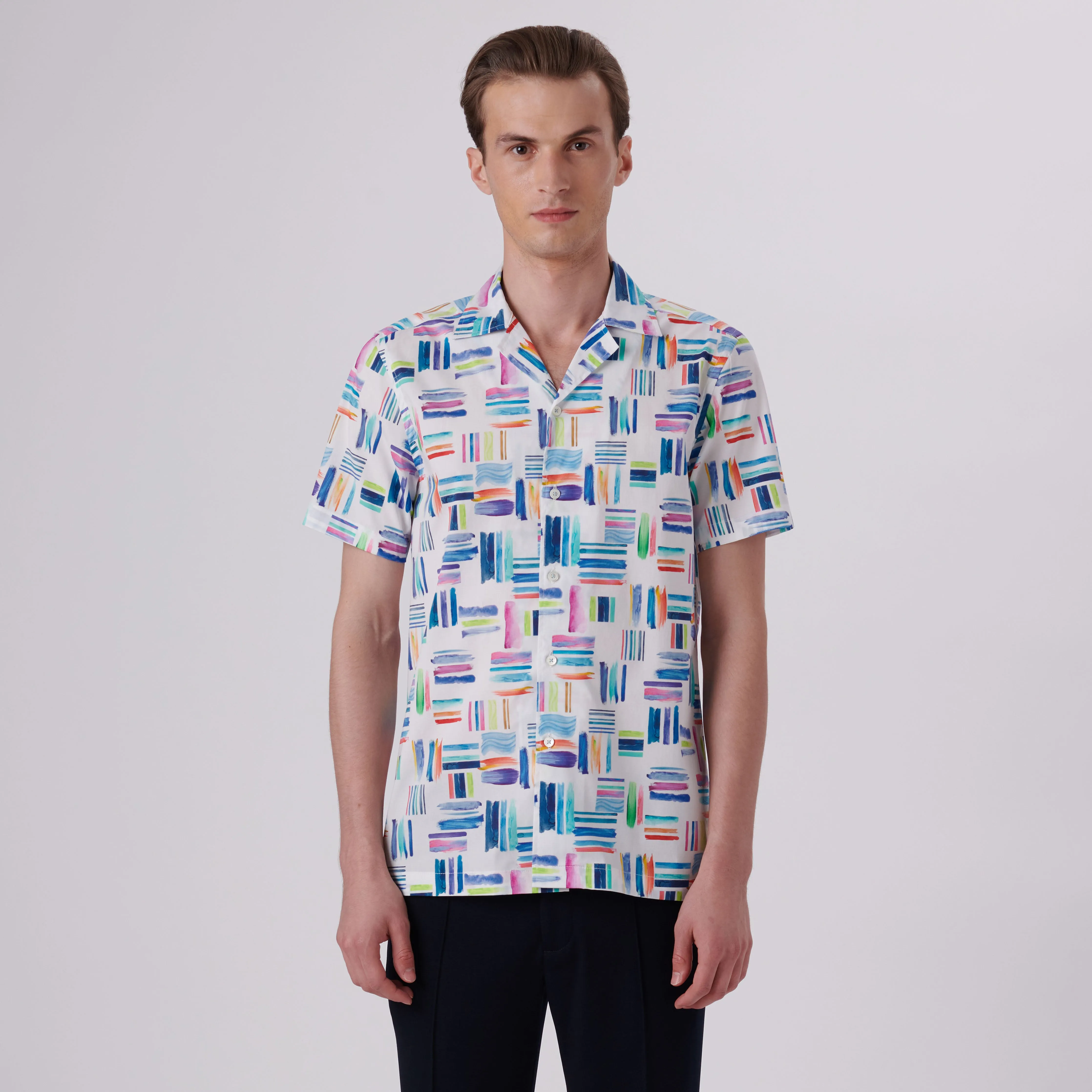 Jackson Paint Strokes Print Short Sleeve Shirt sold by Bugatchi product image thumbnail 2