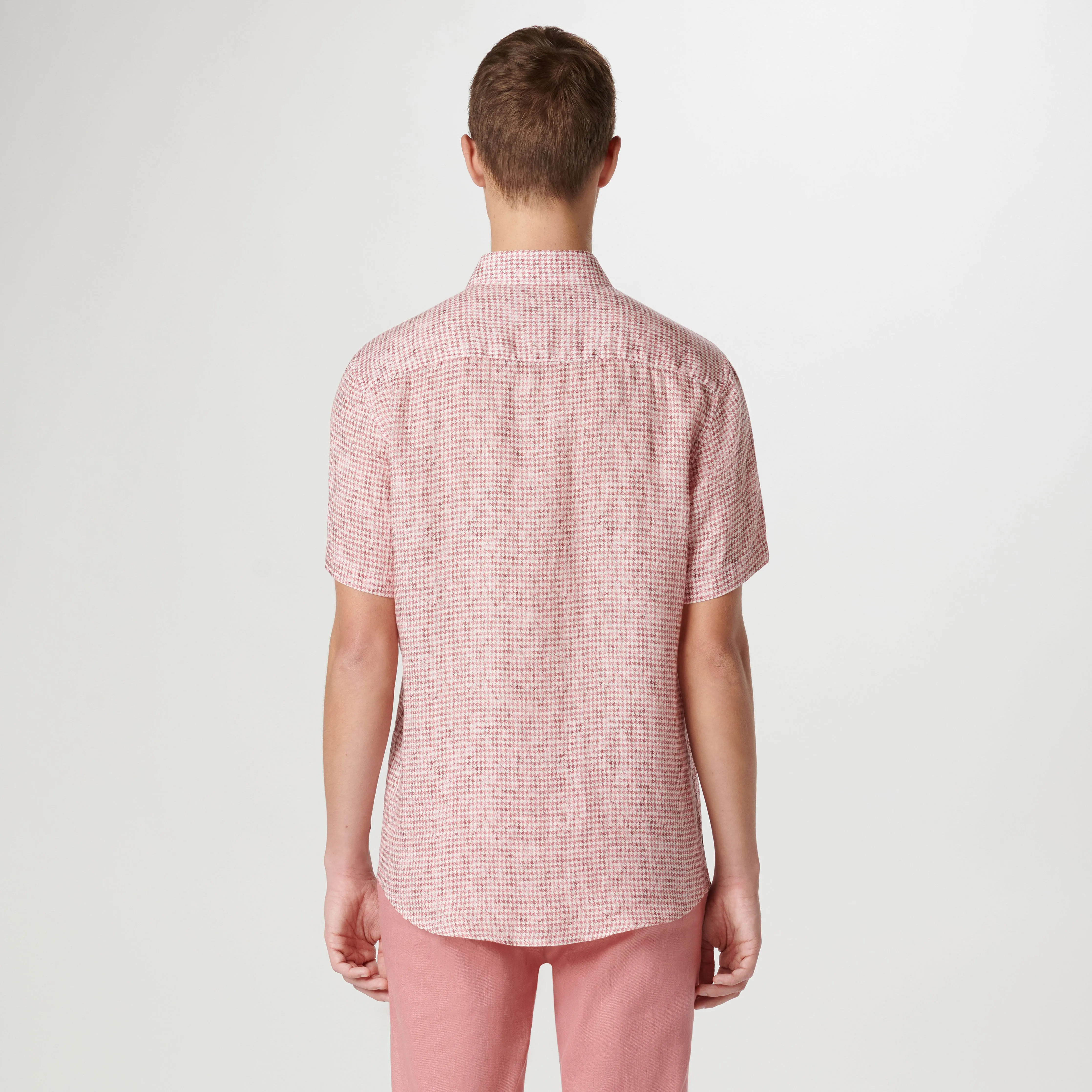 Orson Hound's Tooth Short Sleeve Shirt sold by Bugatchi product image thumbnail 4
