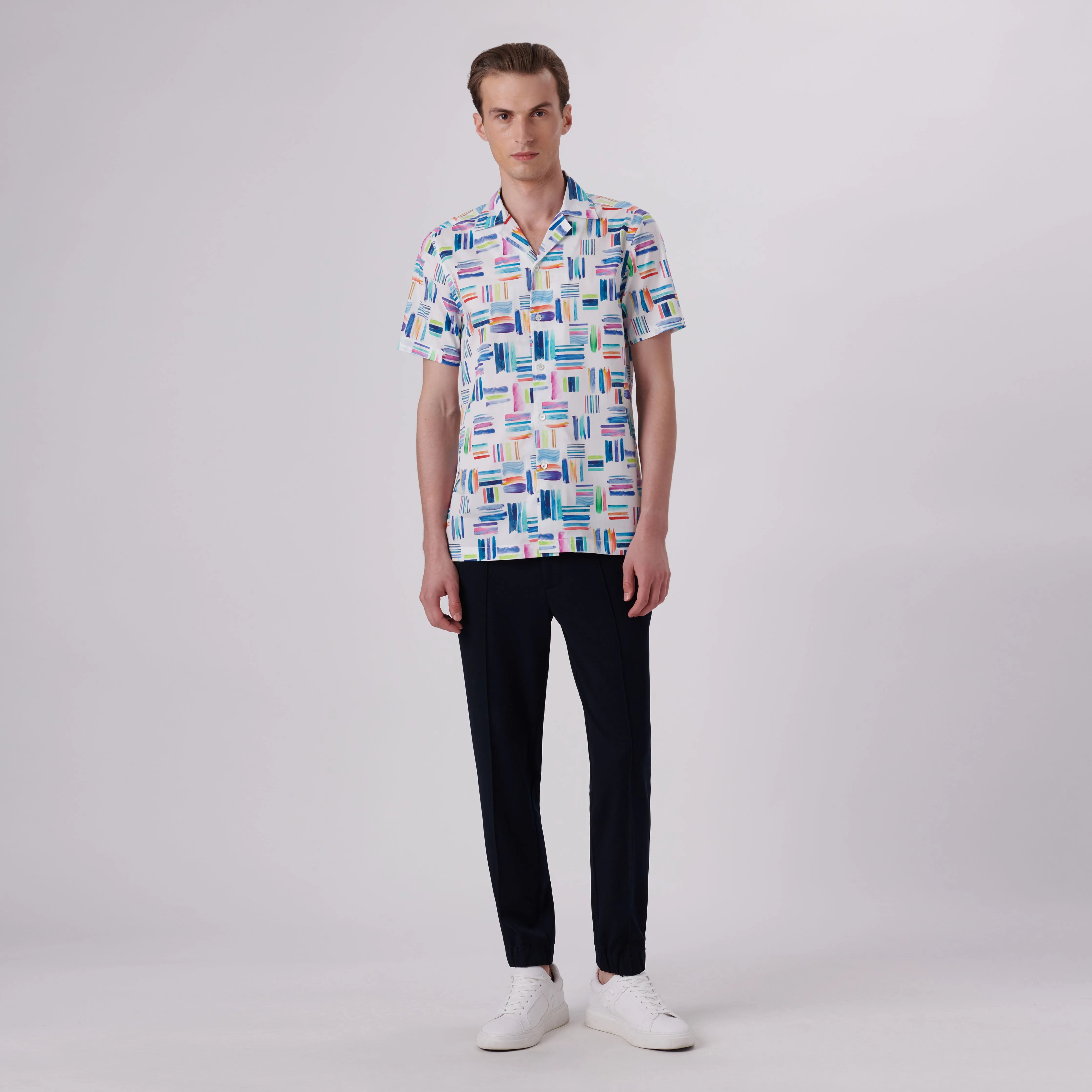 Jackson Paint Strokes Print Short Sleeve Shirt sold by Bugatchi product image thumbnail 5