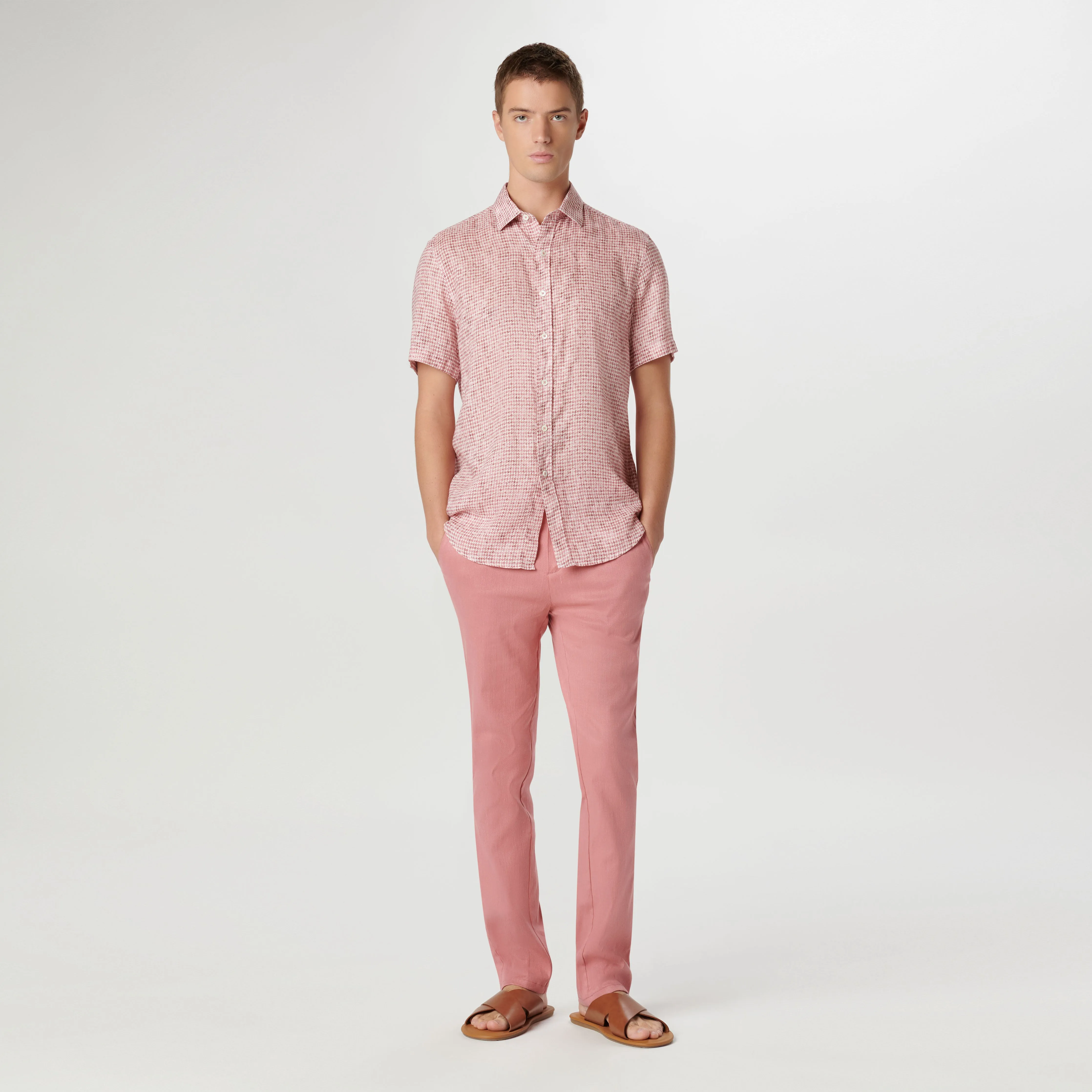 Orson Hound's Tooth Short Sleeve Shirt sold by Bugatchi product image thumbnail 5