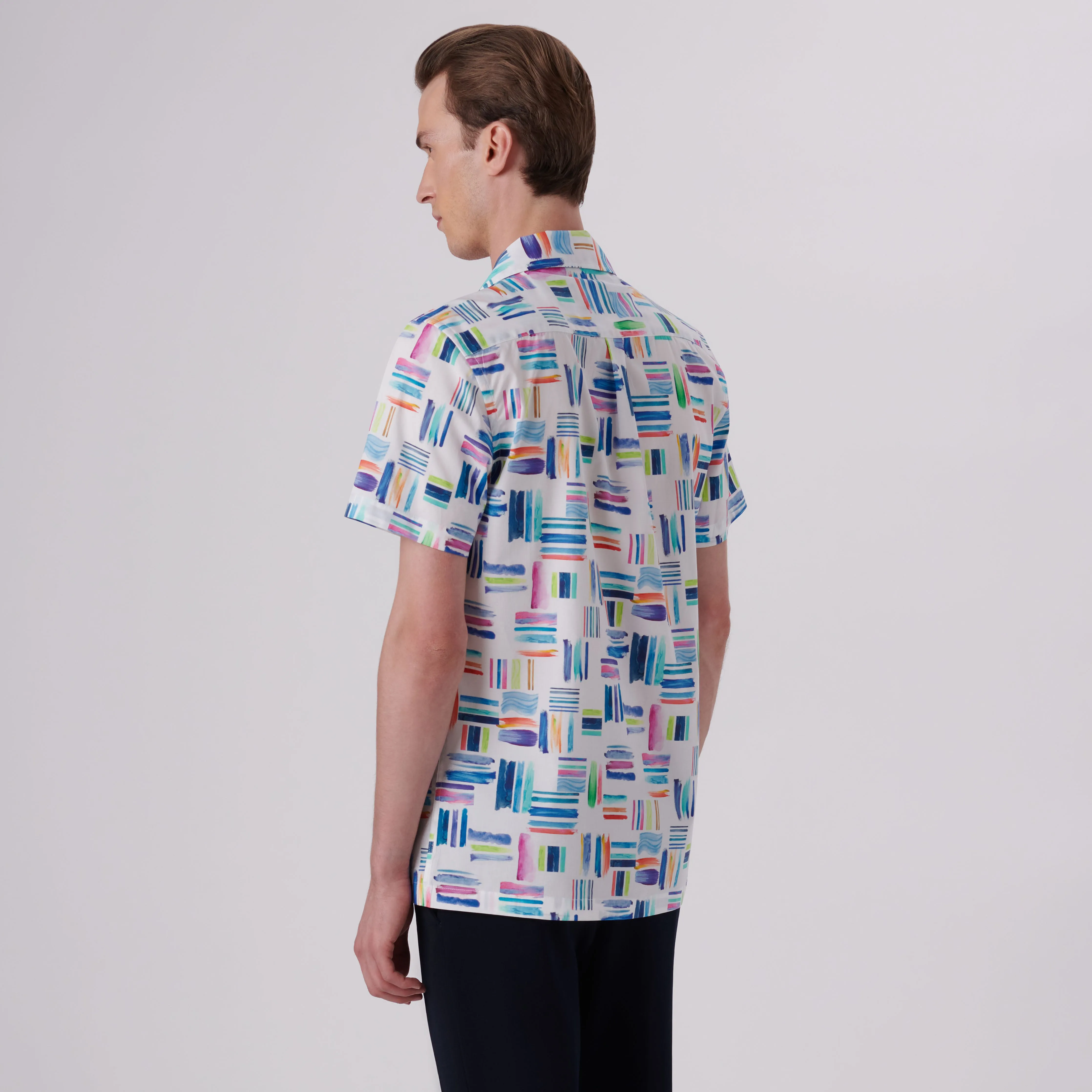 Jackson Paint Strokes Print Short Sleeve Shirt sold by Bugatchi product image thumbnail 4