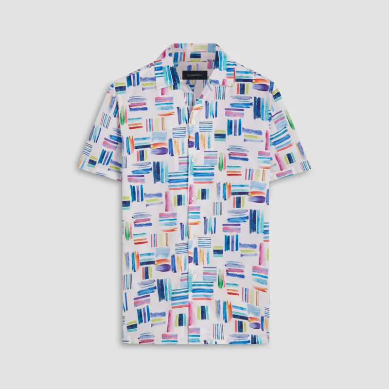 Jackson Paint Strokes Print Short Sleeve Shirt sold by Bugatchi