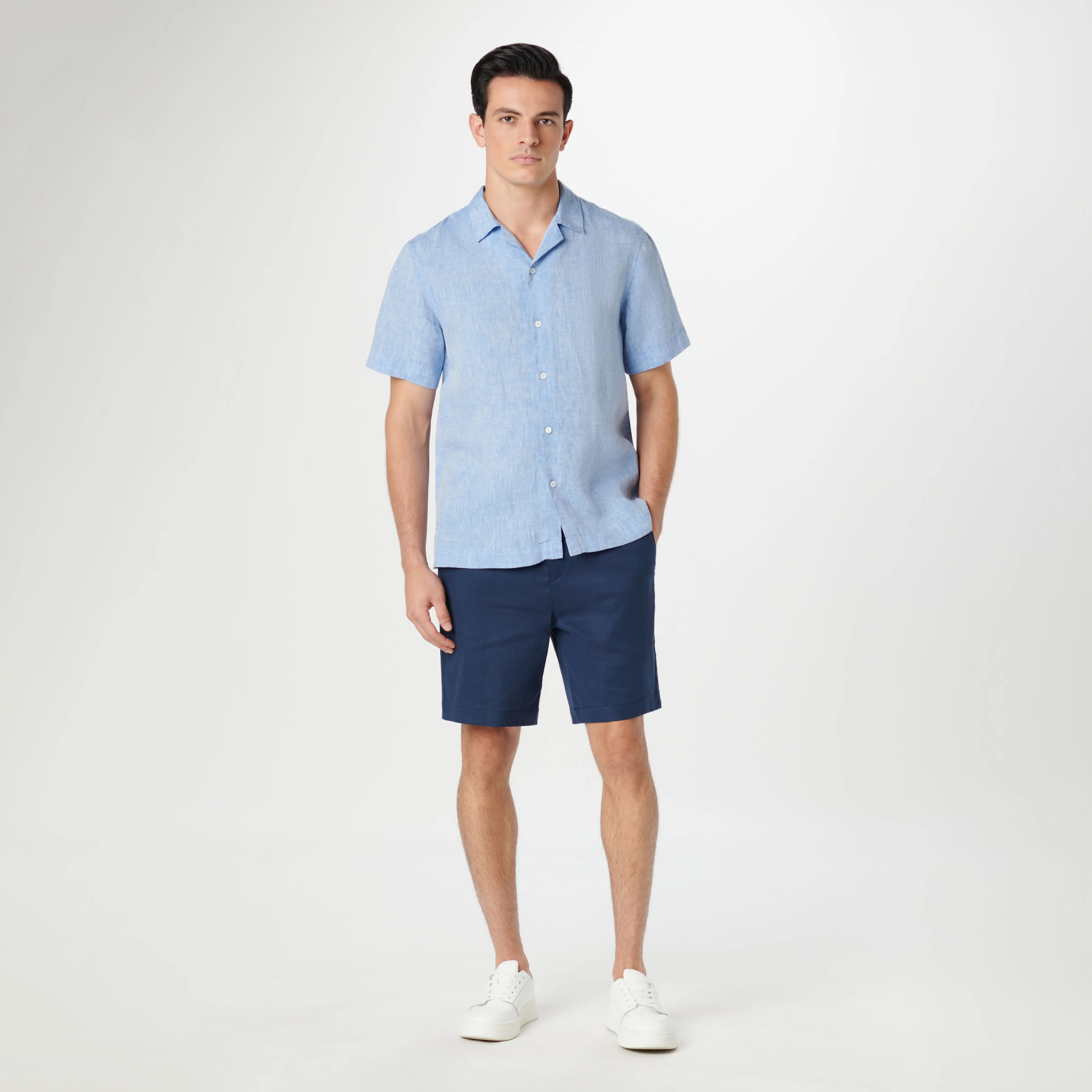 Jackson Solid Linen Camp Shirt sold by Bugatchi product image thumbnail 5