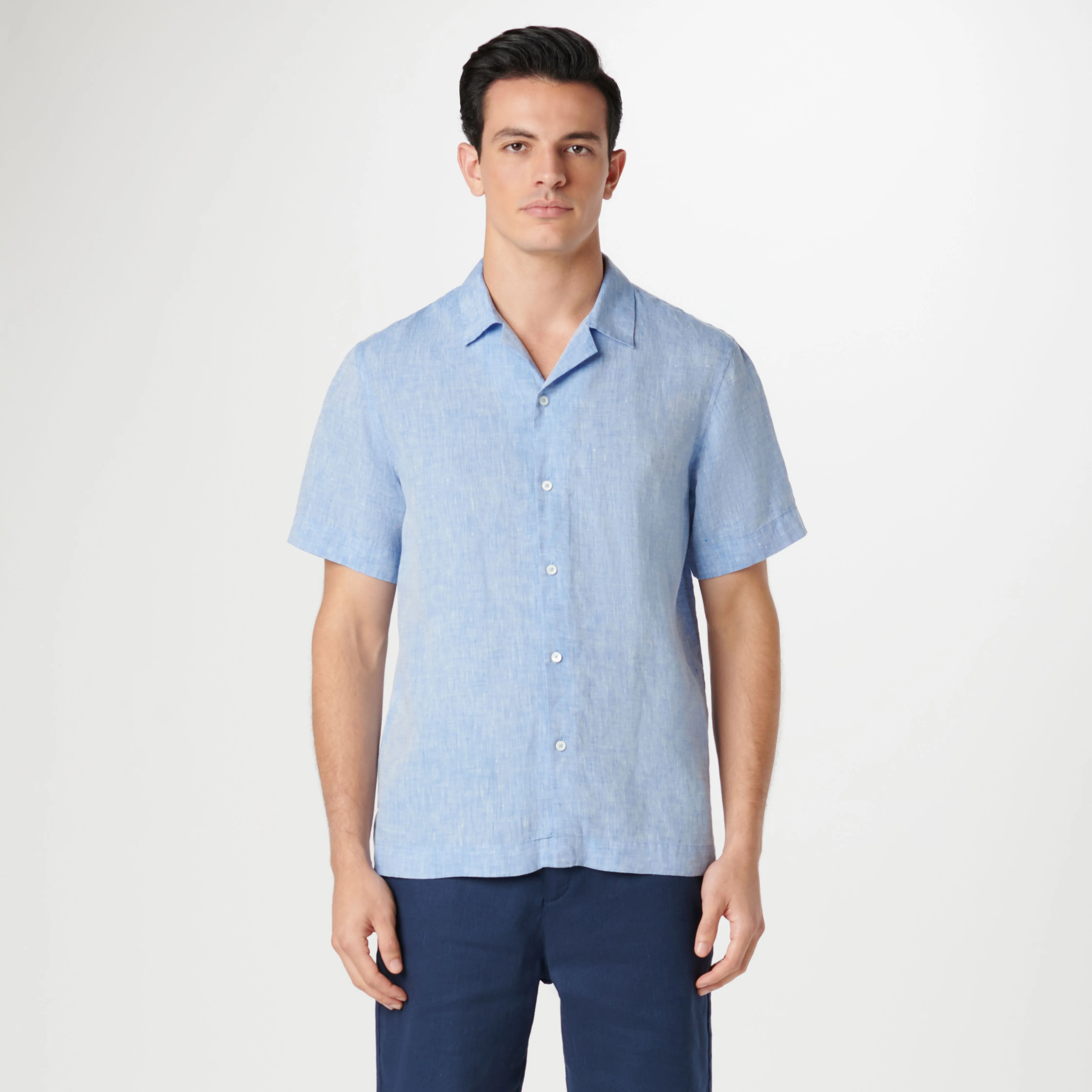 Jackson Solid Linen Camp Shirt sold by Bugatchi product image thumbnail 2