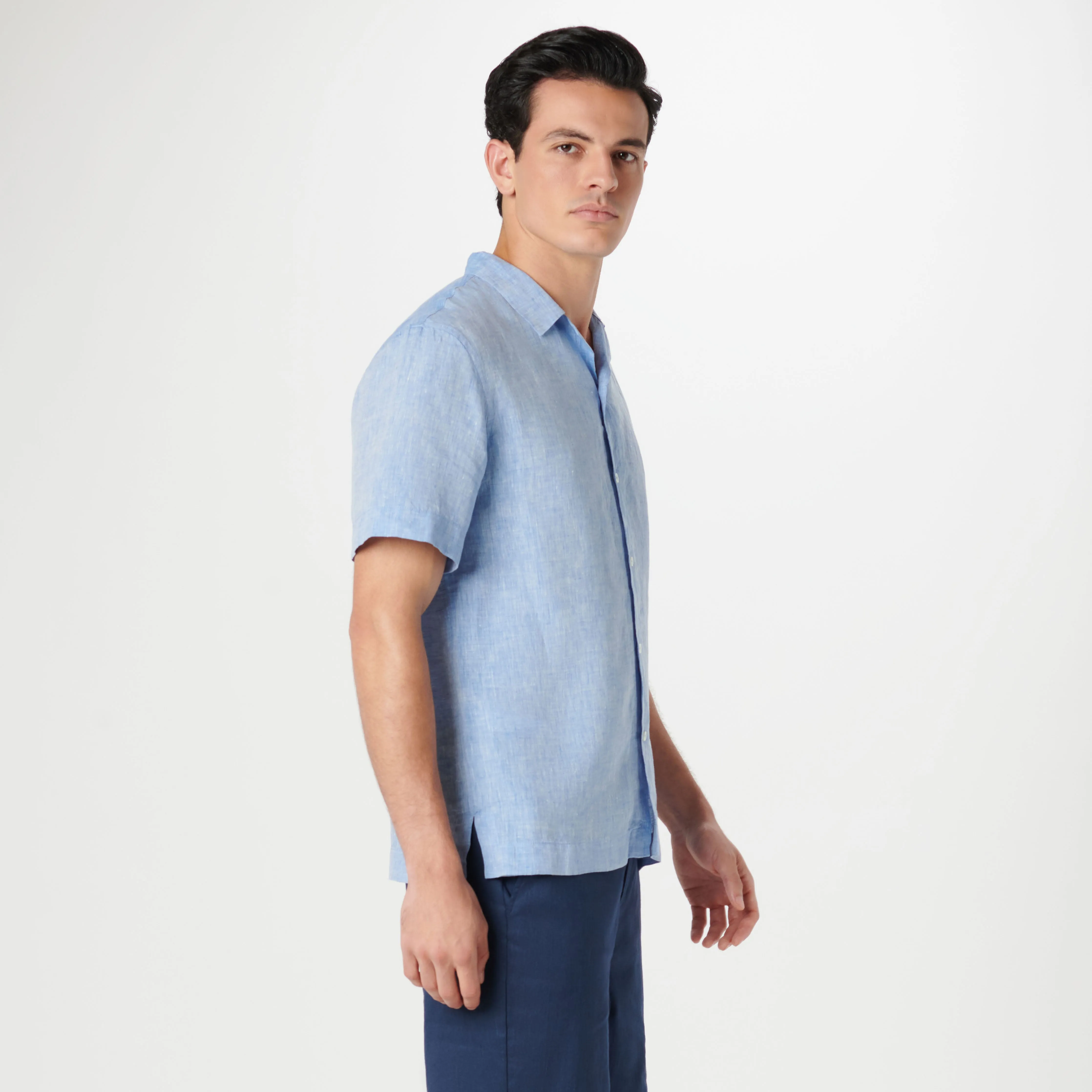 Jackson Solid Linen Camp Shirt sold by Bugatchi product image thumbnail 3