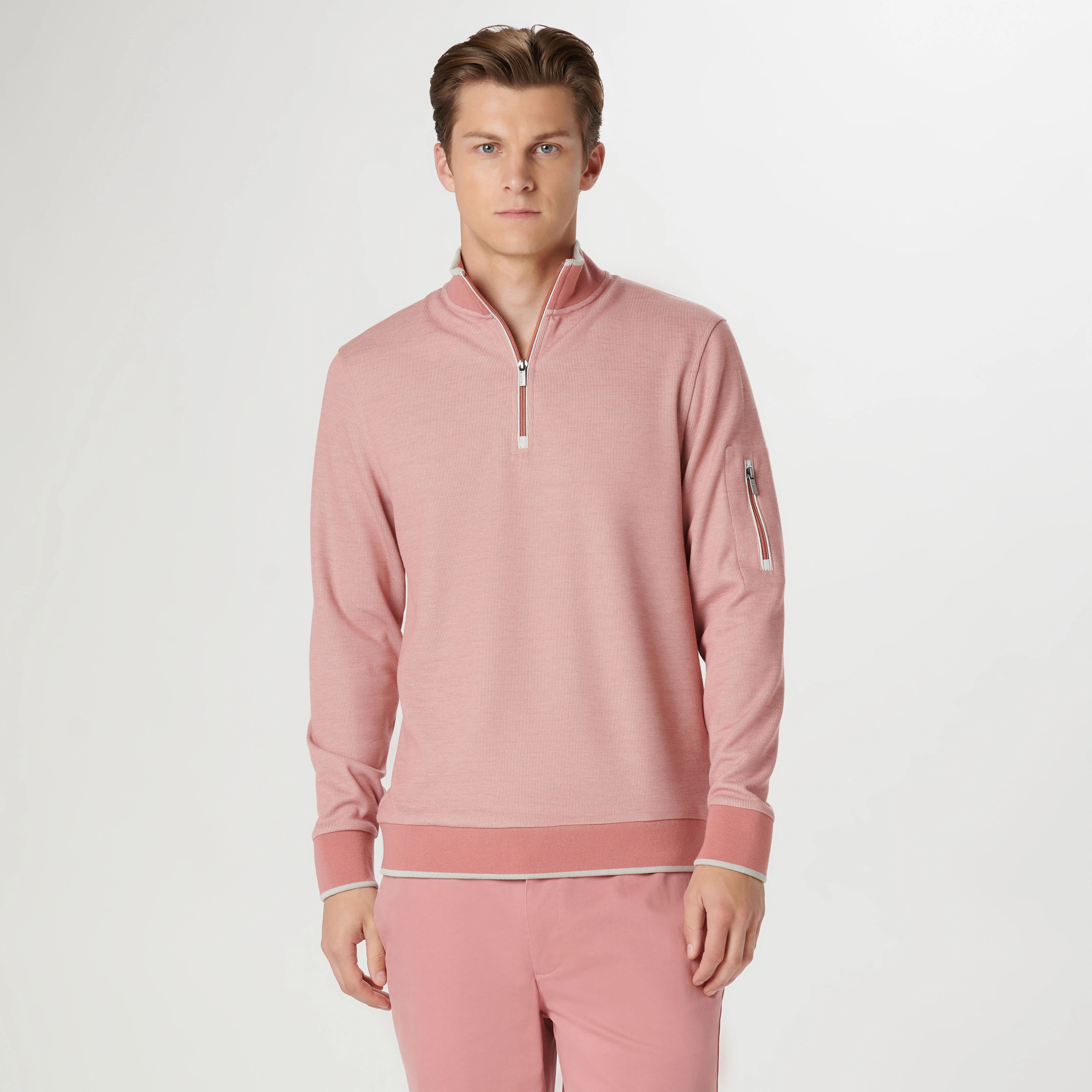 Mini Cable Quarter Zip Pullover sold by Bugatchi product image thumbnail 2