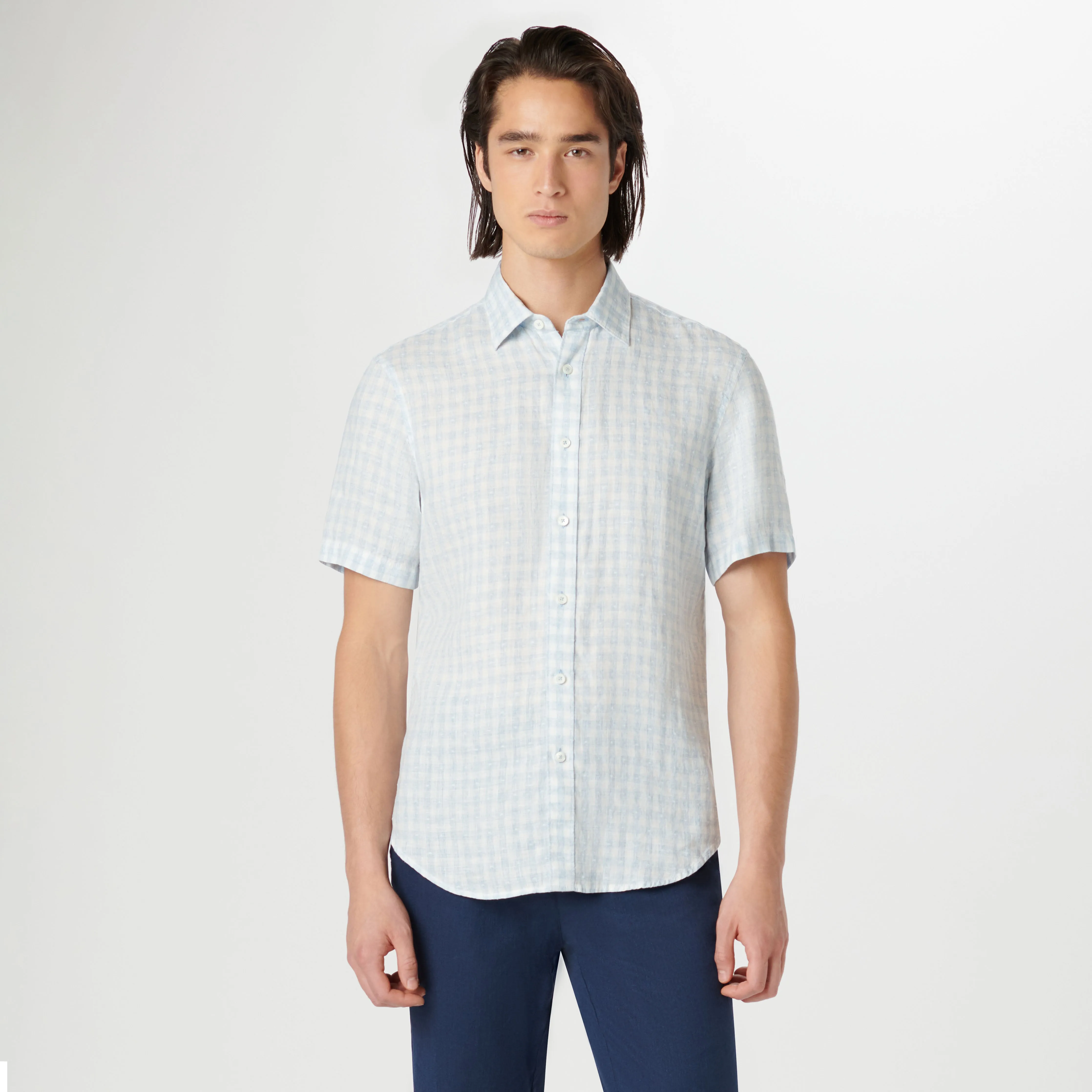 Orson Gingham Check Short Sleeve Shirt sold by Bugatchi product image thumbnail 2