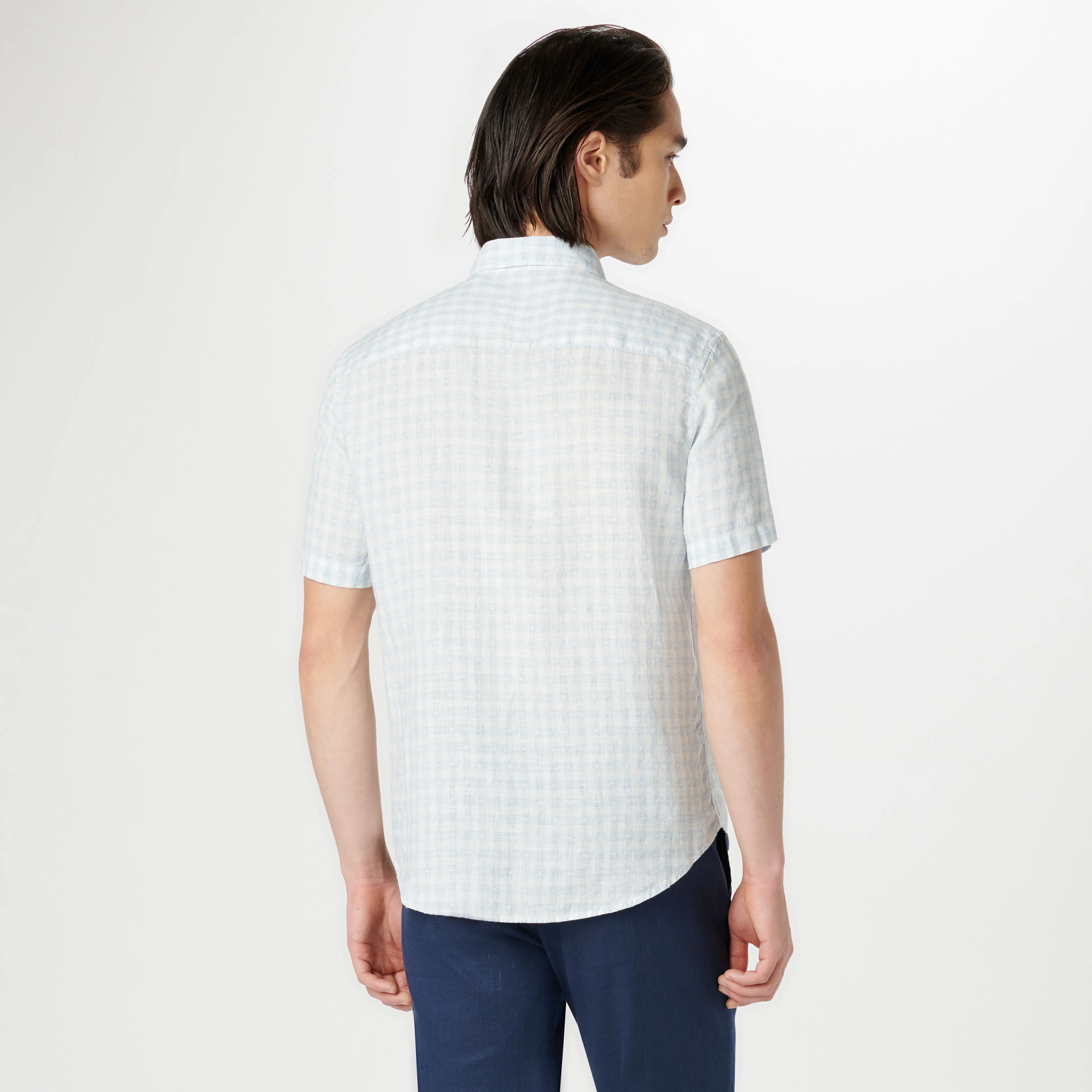 Orson Gingham Check Short Sleeve Shirt sold by Bugatchi product image thumbnail 4