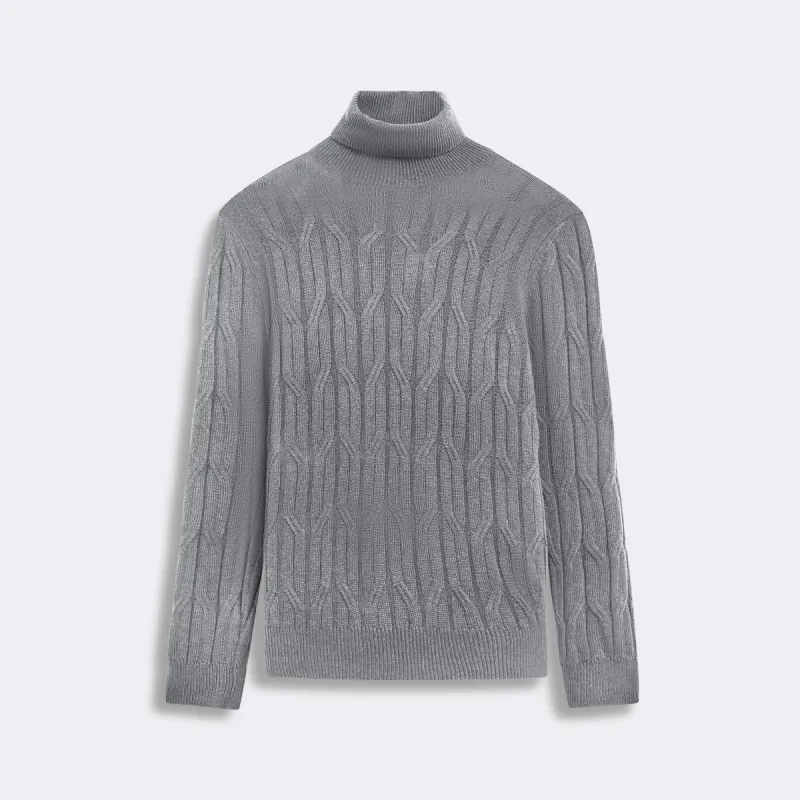 Turtle Neck Cable Jacquard Sweater sold by Bugatchi