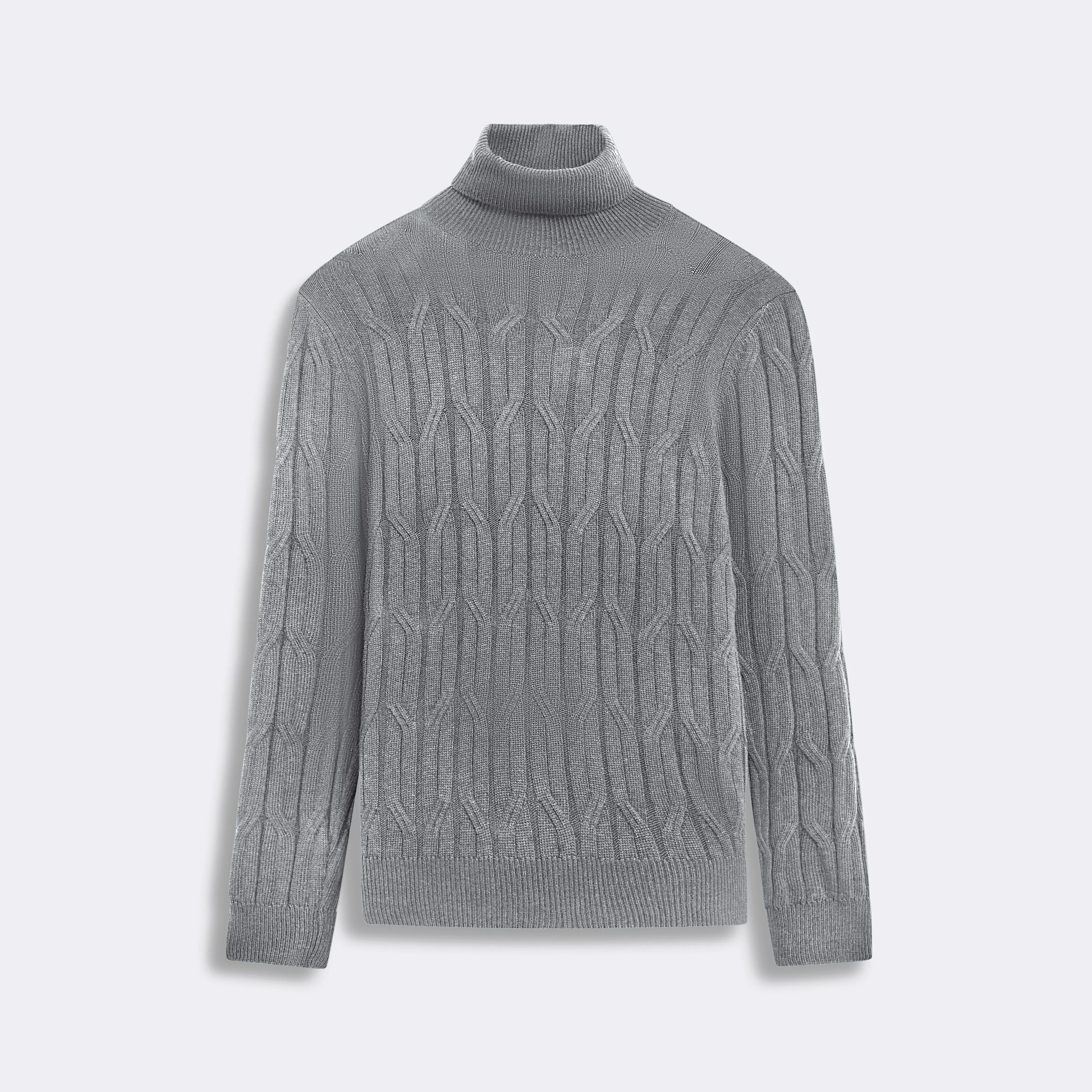 Turtle Neck Cable Jacquard Sweater sold by Bugatchi