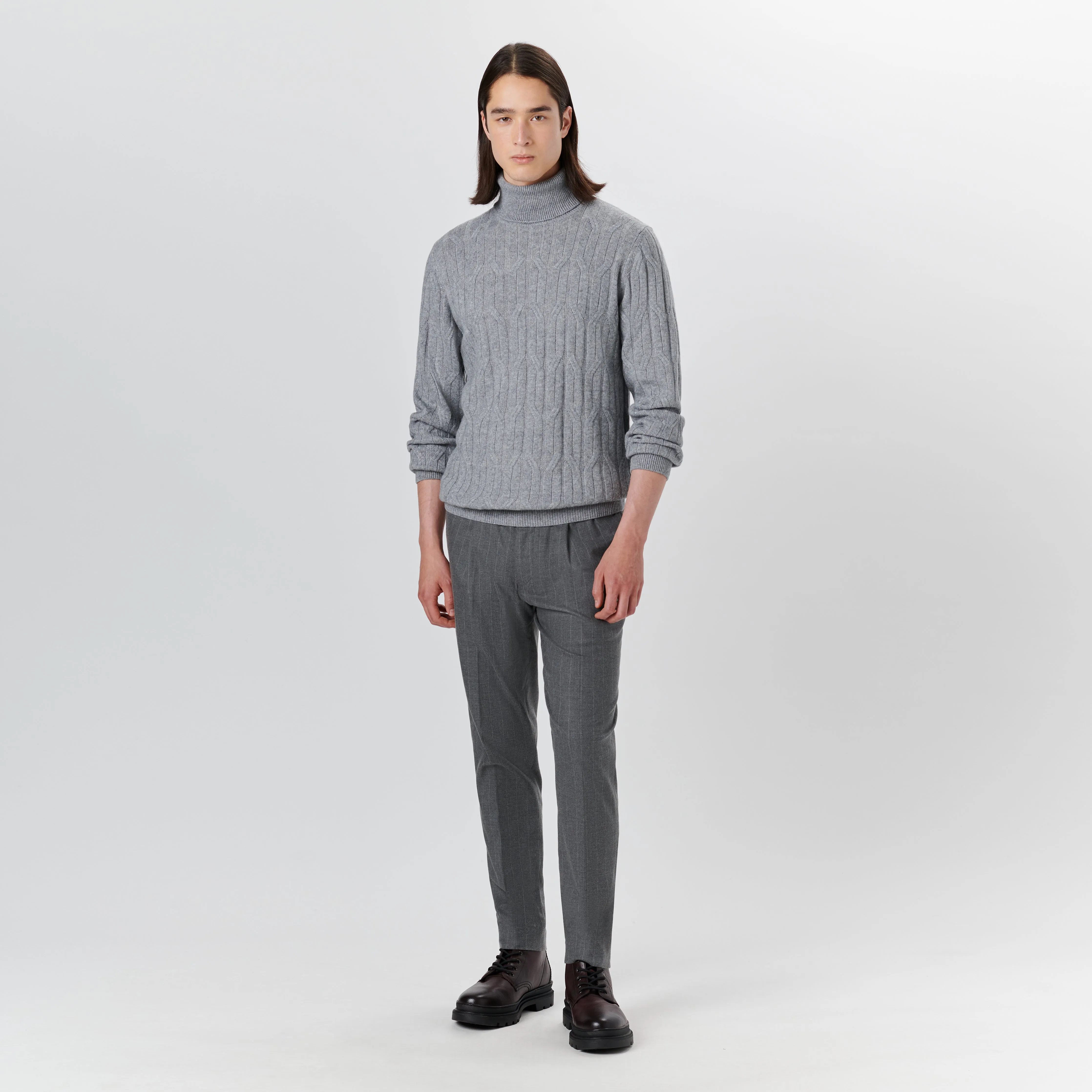 Turtle Neck Cable Jacquard Sweater sold by Bugatchi product image thumbnail 5